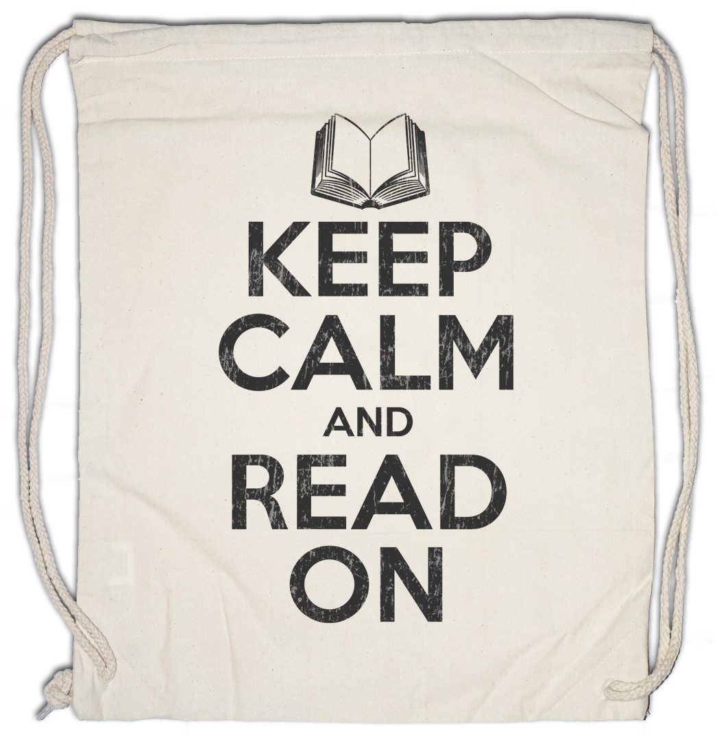 Urban Backwoods Turnbeutel Keep Calm And Read On Turnbeutel Nerd Geek Bücher Books Love Liebe (1-tlg), Lesen Reading Lehrer Teacher