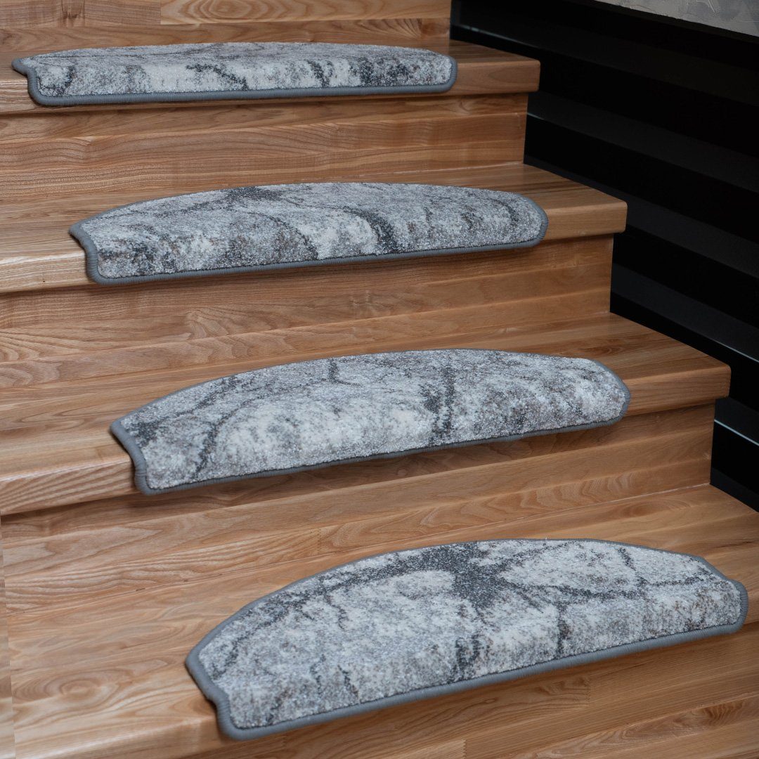 oKu-Tex Stufenmatte SOFT Marmor Design, 15-teilig, selbstklebend, Halbrund, günstig online kaufen