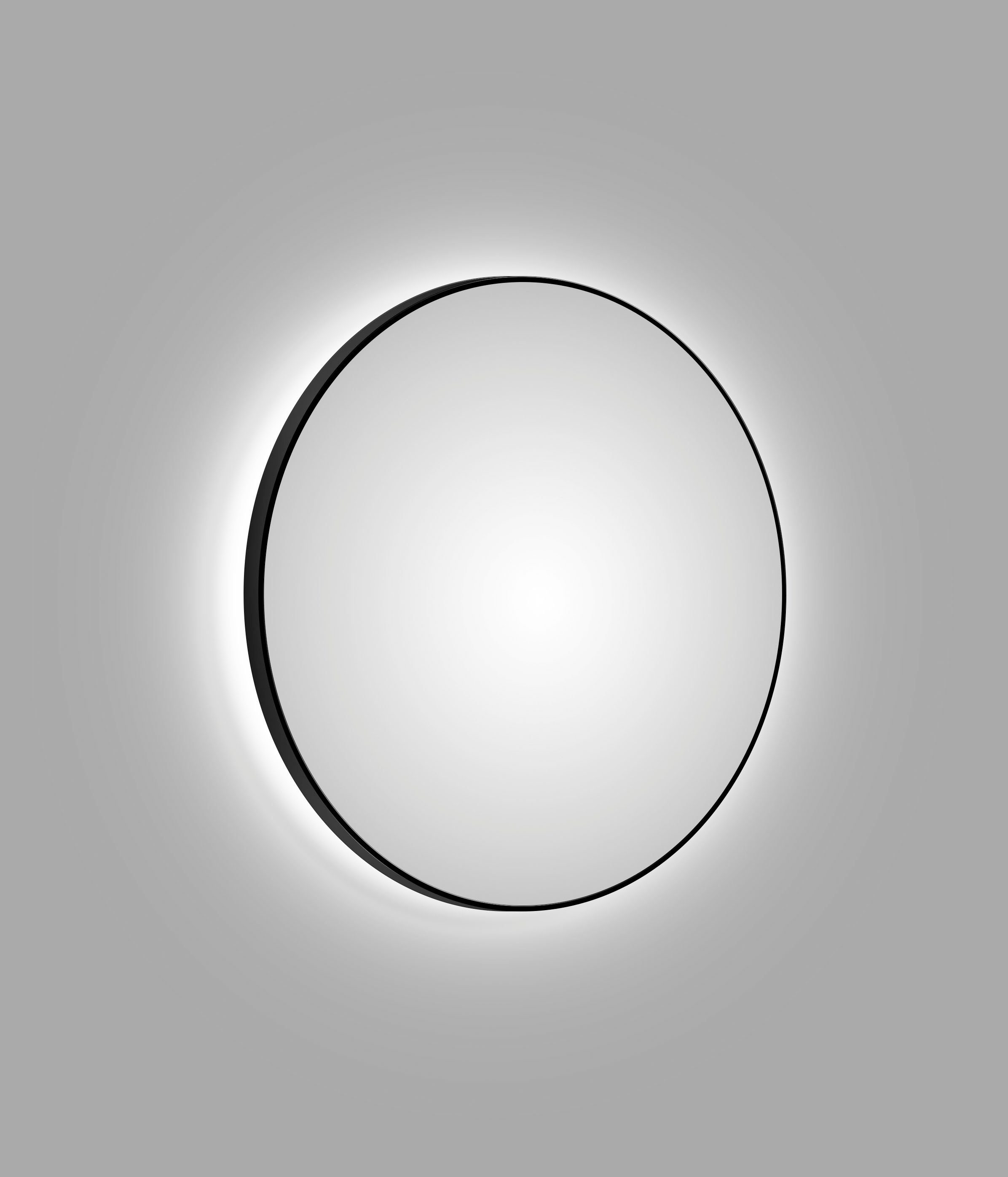 Talos Dekospiegel, rund, mit indirekter LED Beleuchtung in schwarz matt Ø 120 cm-Otto