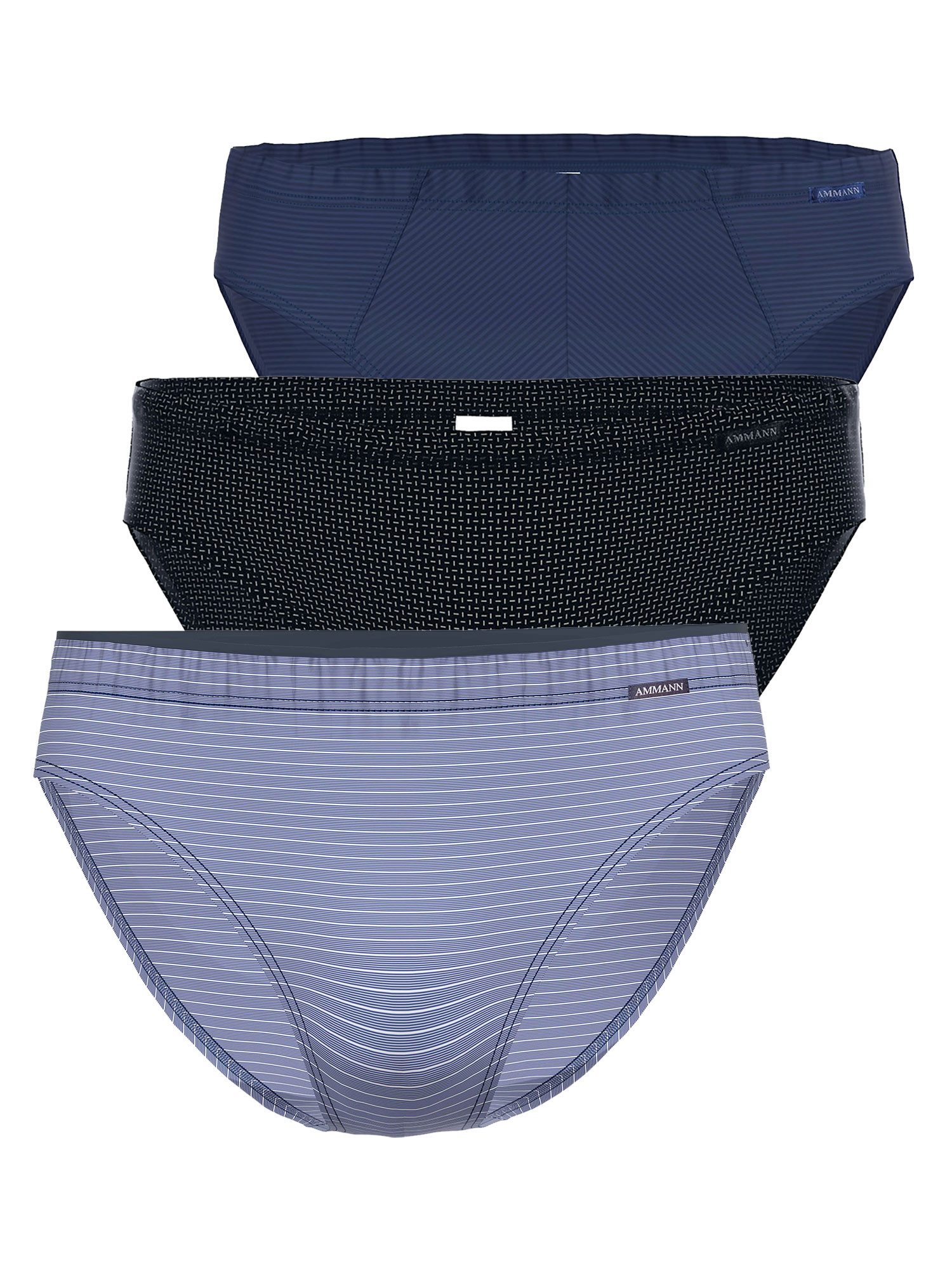 Ammann Slip 3er Pack Herren Mini Slip Mix Briefs (Packung, 3-St) 3er Sparpack, hochwertiges Material, verschiedene Farben