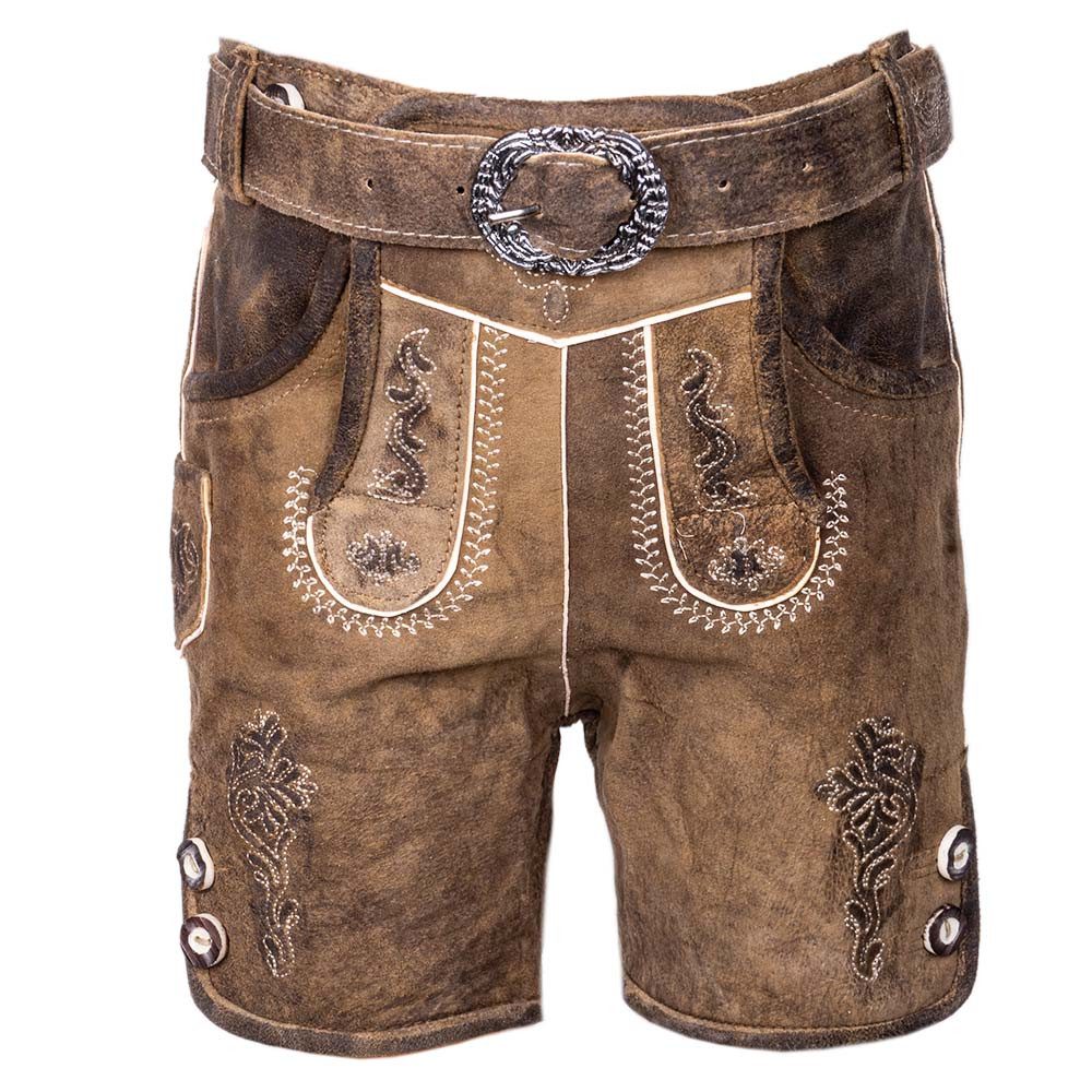 Isar-Trachten Lederhose Kinderlederhose Ludwig mit Gürtel eiche
