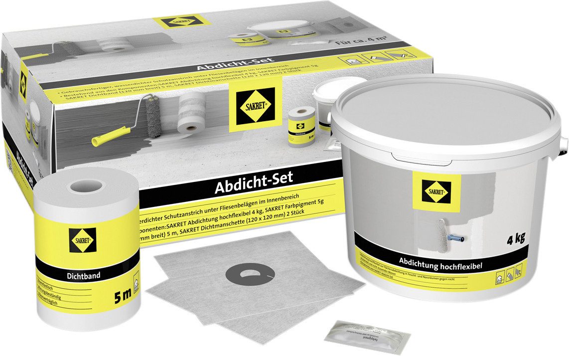 Sakret Bodenfliese Sakret Abdicht-Set, Polymer, Grau