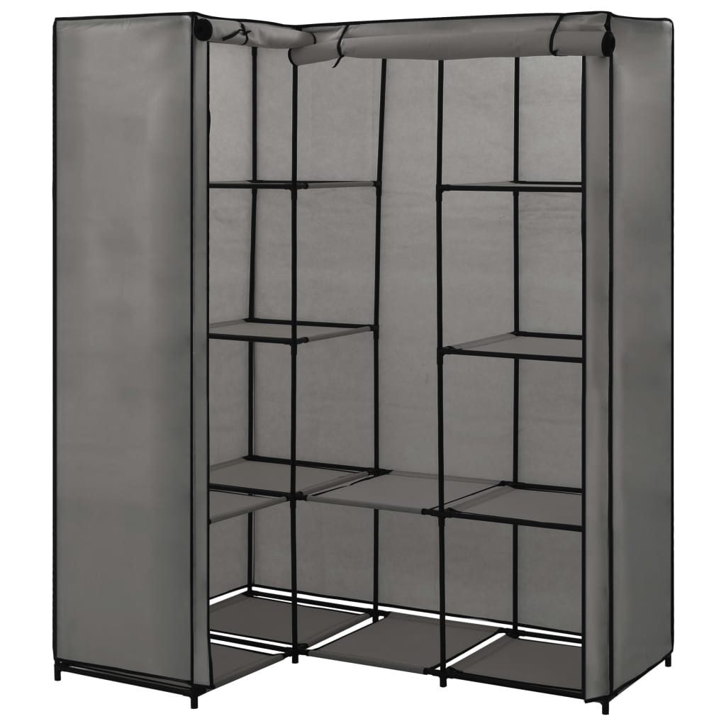 vidaXL Stoffschrank Eckkleiderschrank Grau 130 x günstig online kaufen