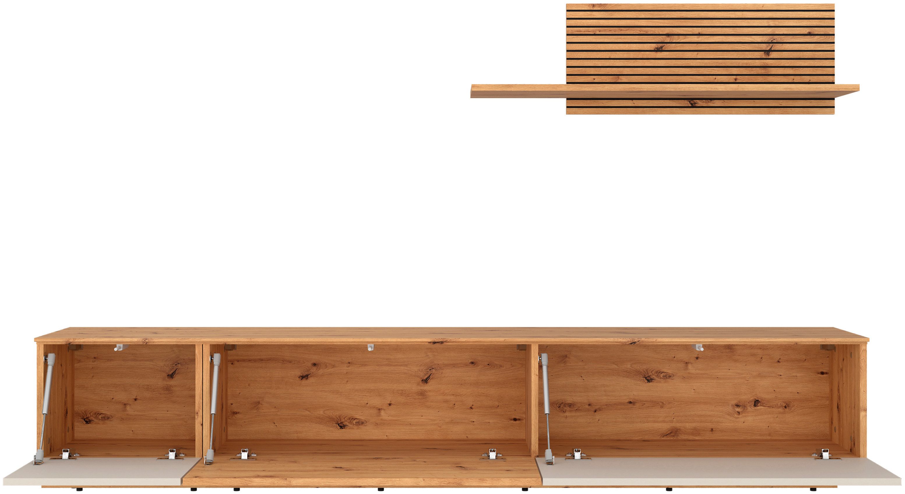 OTTO home Wohnwand mit Lowboard und Paneel, modern, 200 cm breit, hängend und stehend montierbar, moderne Streifen – Bild 5 von 5