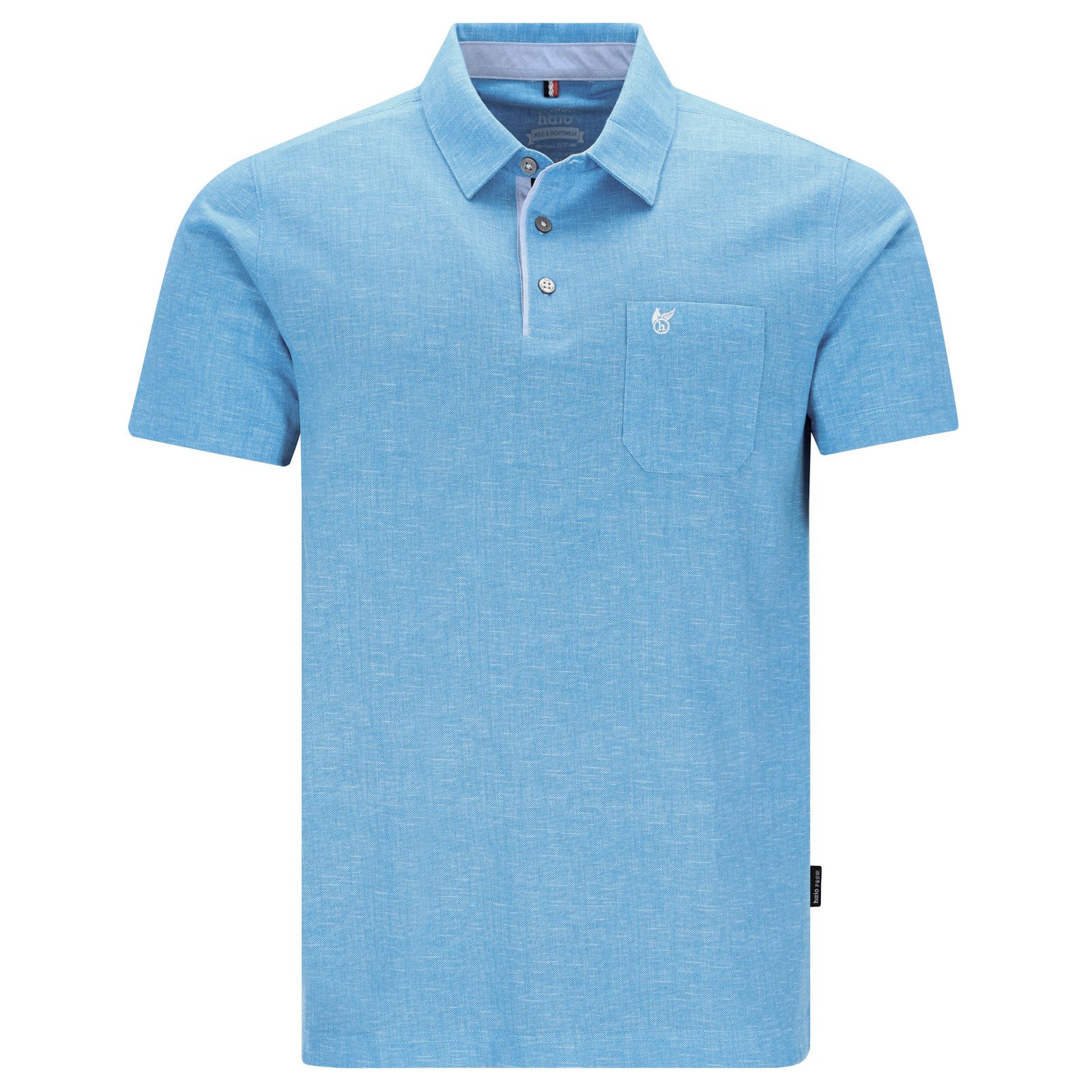 Hajo Poloshirt Hajo Übergrößen Polo Stay Fresh hellblau melange