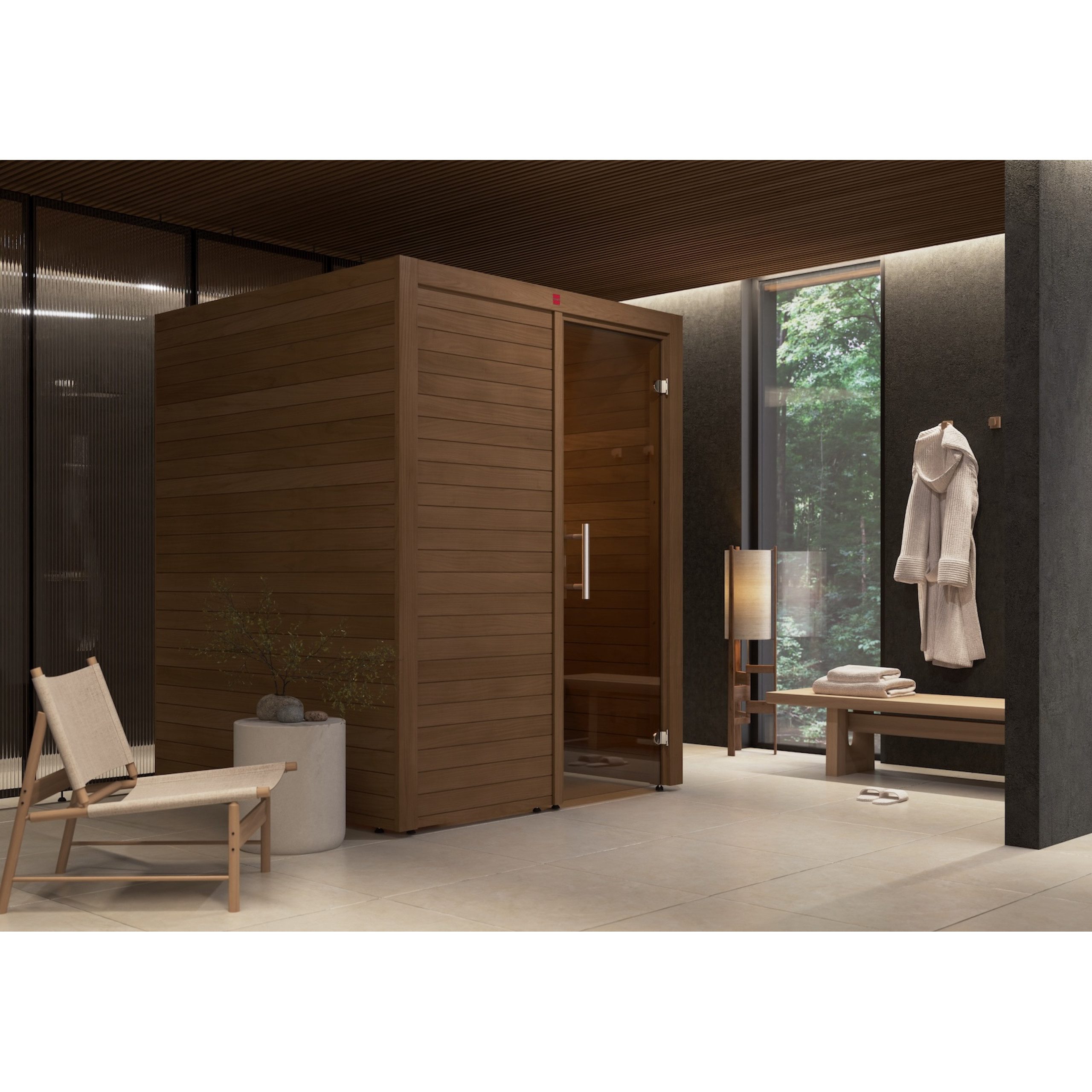HARVIA Sauna Harvia Utu Medium Saunakabine Design-Sauna aus Thermo-Espe