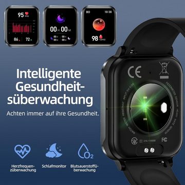 Gardien Smartwatch (1.83 Zoll, Andriod iOS), mit Telefonfunktionr Fitnessuhr 100+ Sportmodi Pulsuhr SpO2-Monitor