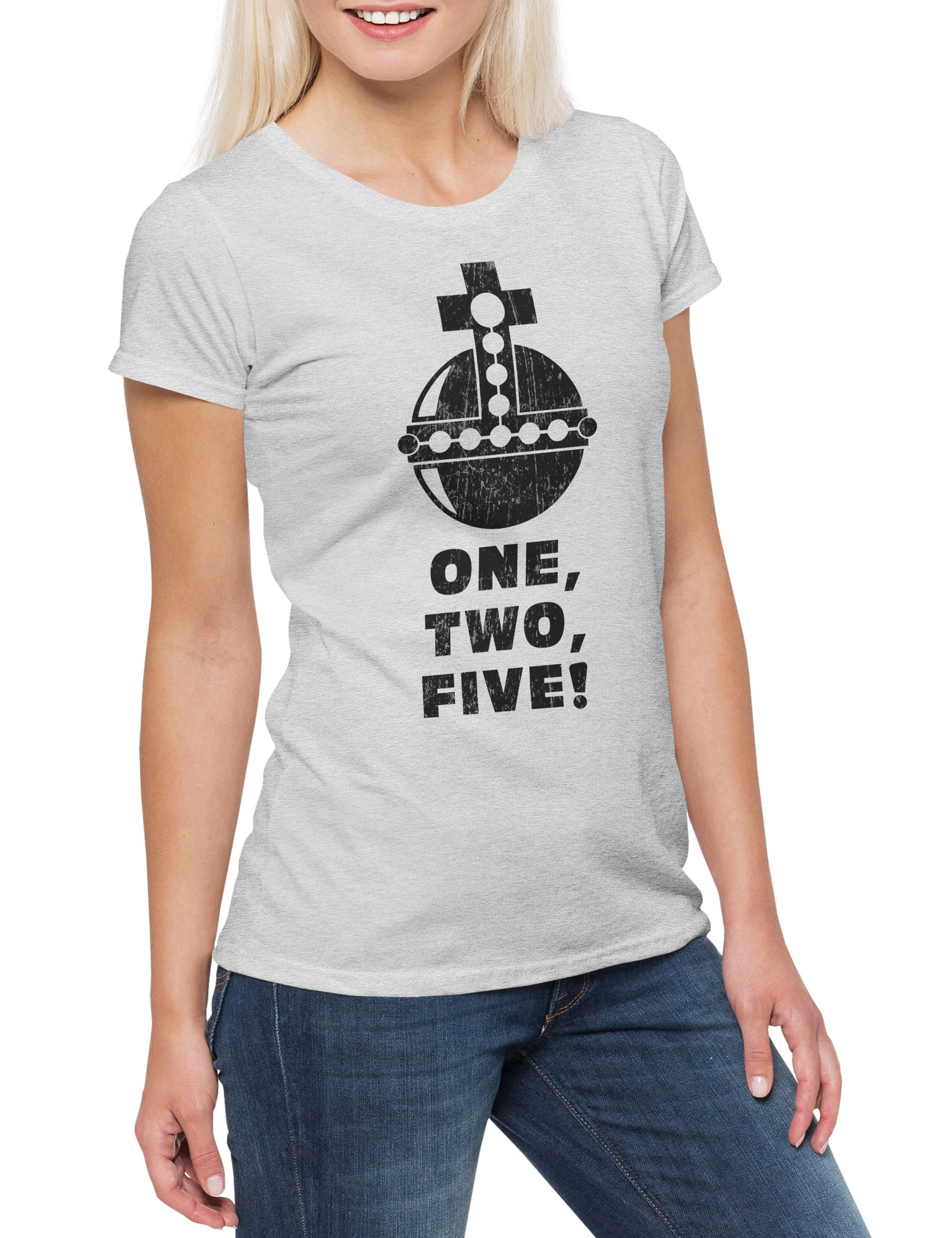Print-Shirt One Two Five Damen T-Shirt Monty Fun Knights Python and the holy grail