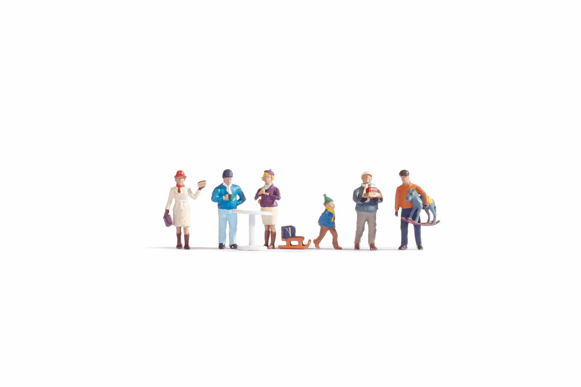 NOCH Weihnachtsfigur NOCH® Weihnachtsmarkt, liebevoll gestaltetes Set m