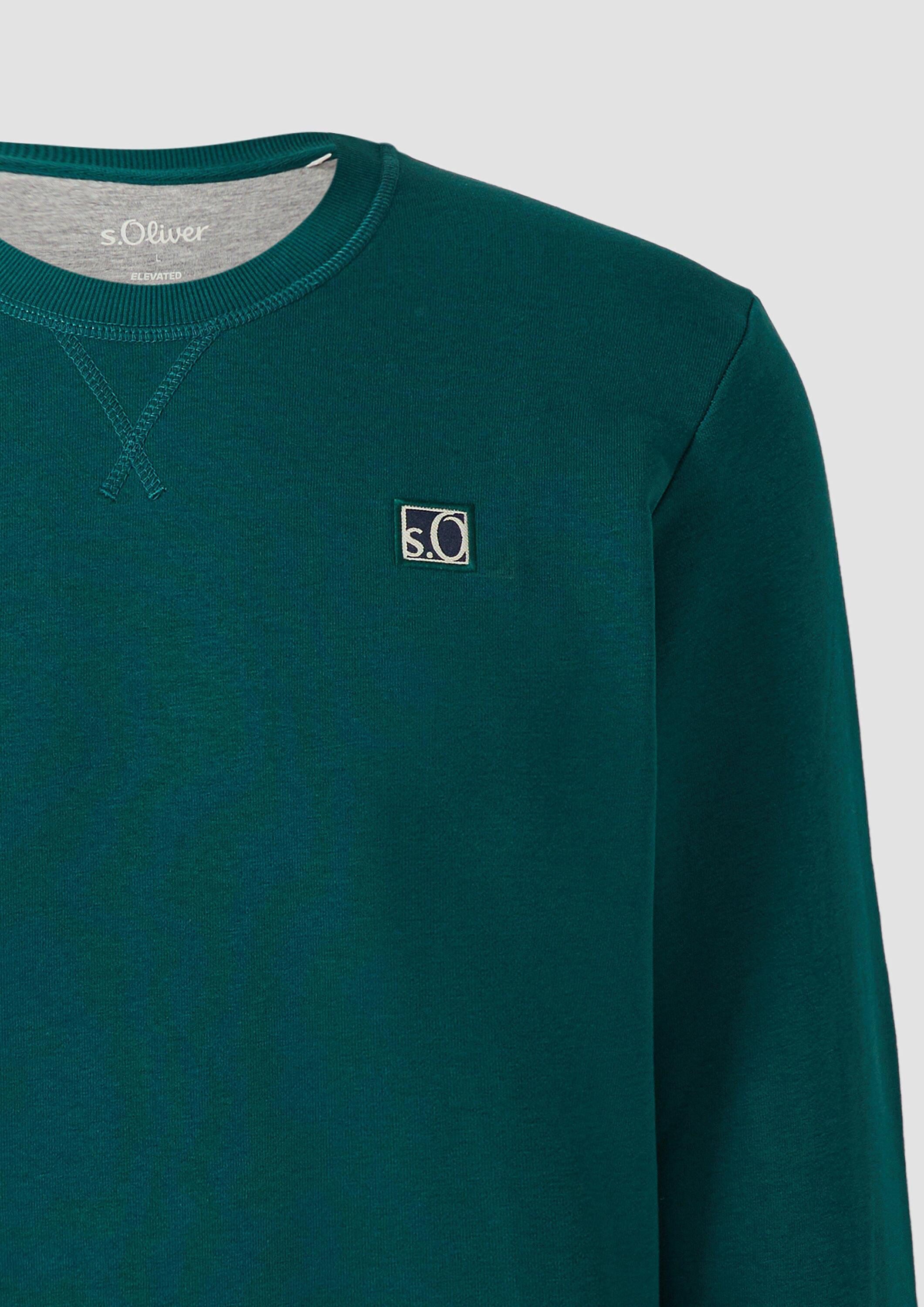 s.Oliver Sweatshirt Sweatshirt Weiches Sweatshirt aus Baumwollmix mit Crew Neck