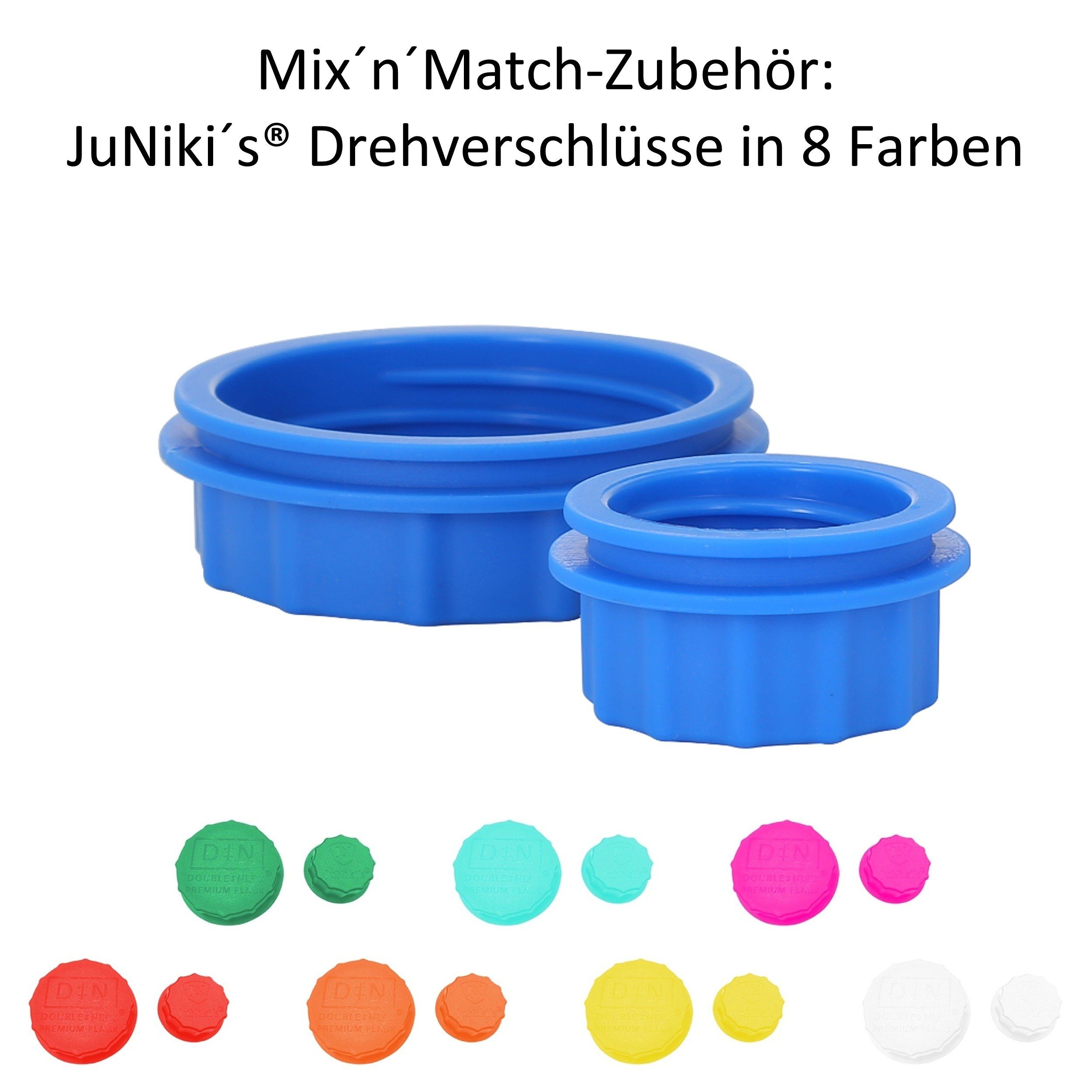 Premium-Schüler-Set Lunchbox - bei mit Neck® auch Im Lunchbox Set JuNiki´s® Deckel, Trinkflasche JuNiki´s auslaufsicher Double Rot aus einzigartige Kohlensäure JN Edelstahl, isolierte zum Vorteilspreis 550ml und