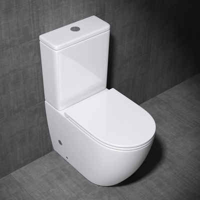 Mai & Mai Tiefspül-WC Keramik spülrandloses-WC bodenstehende-Toilette, Bodenstehend