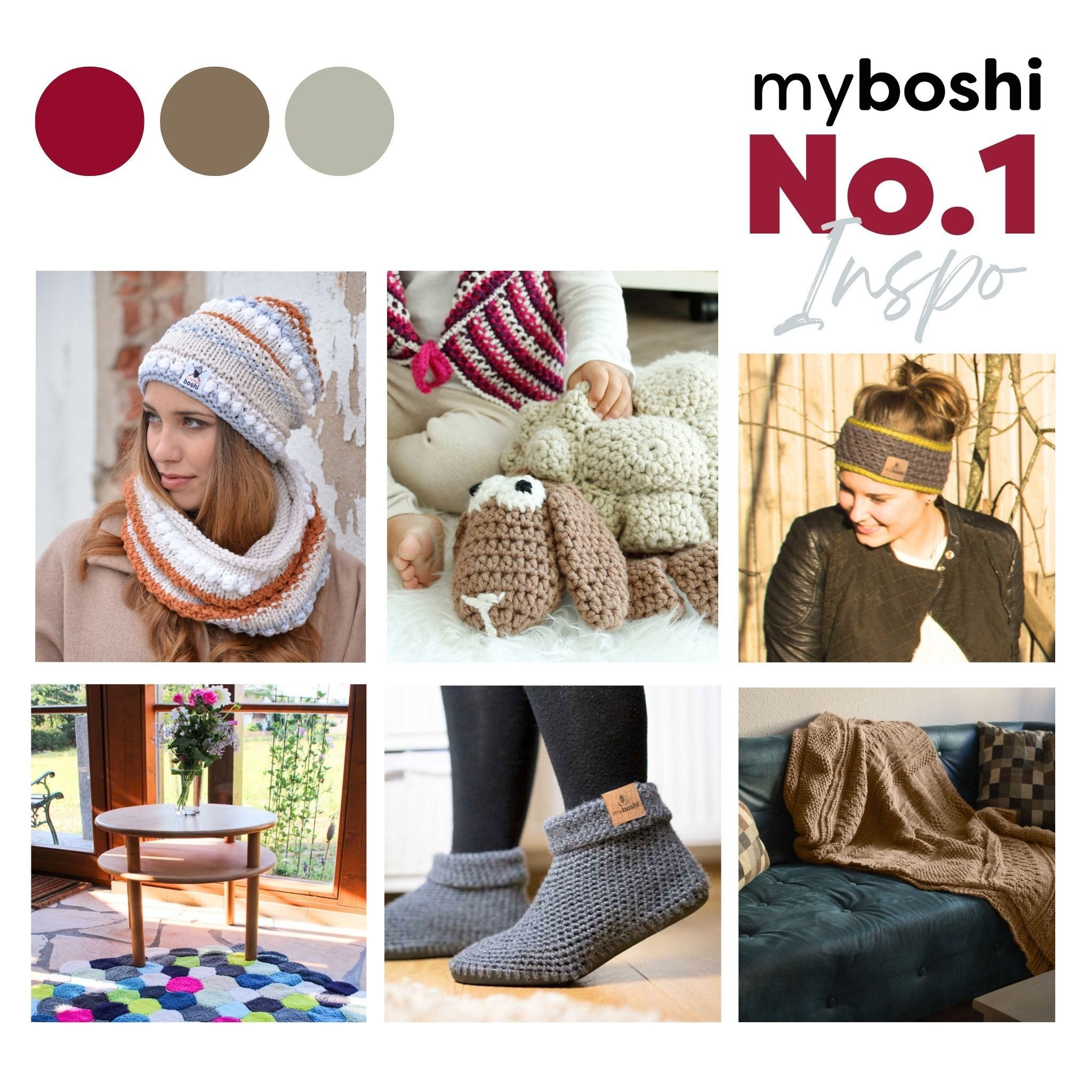 myboshi No.1 Wolle, Mützenwolle Häkelwolle, 55 m (1-St., No.1 Wolle Original Schnellstrickwolle), Uni