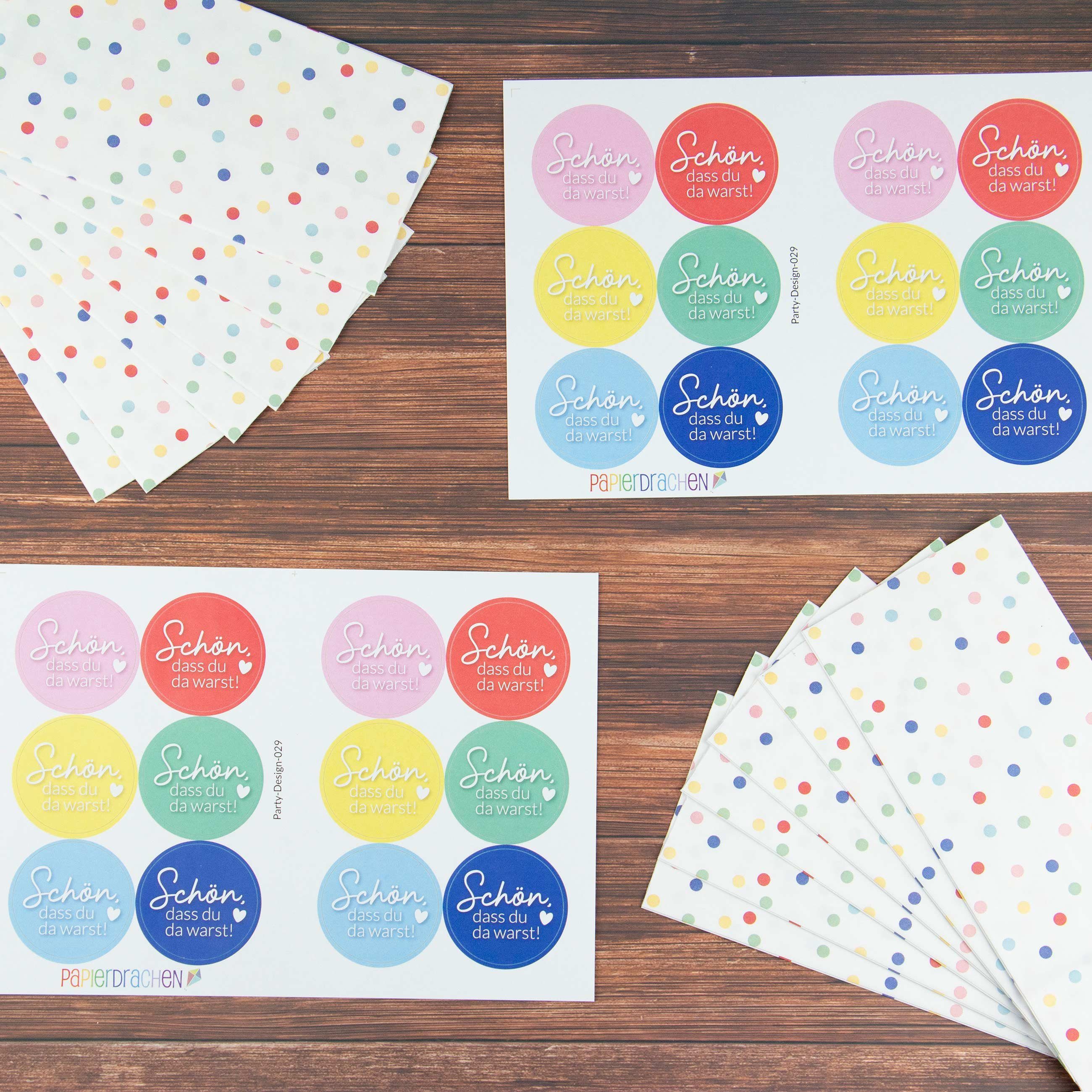 PAPIERDRACHEN Geschenkpapier Partytüten Set - 24 Geschenktüten mit Stickern zum Geburtstag – Bild 5 von 5