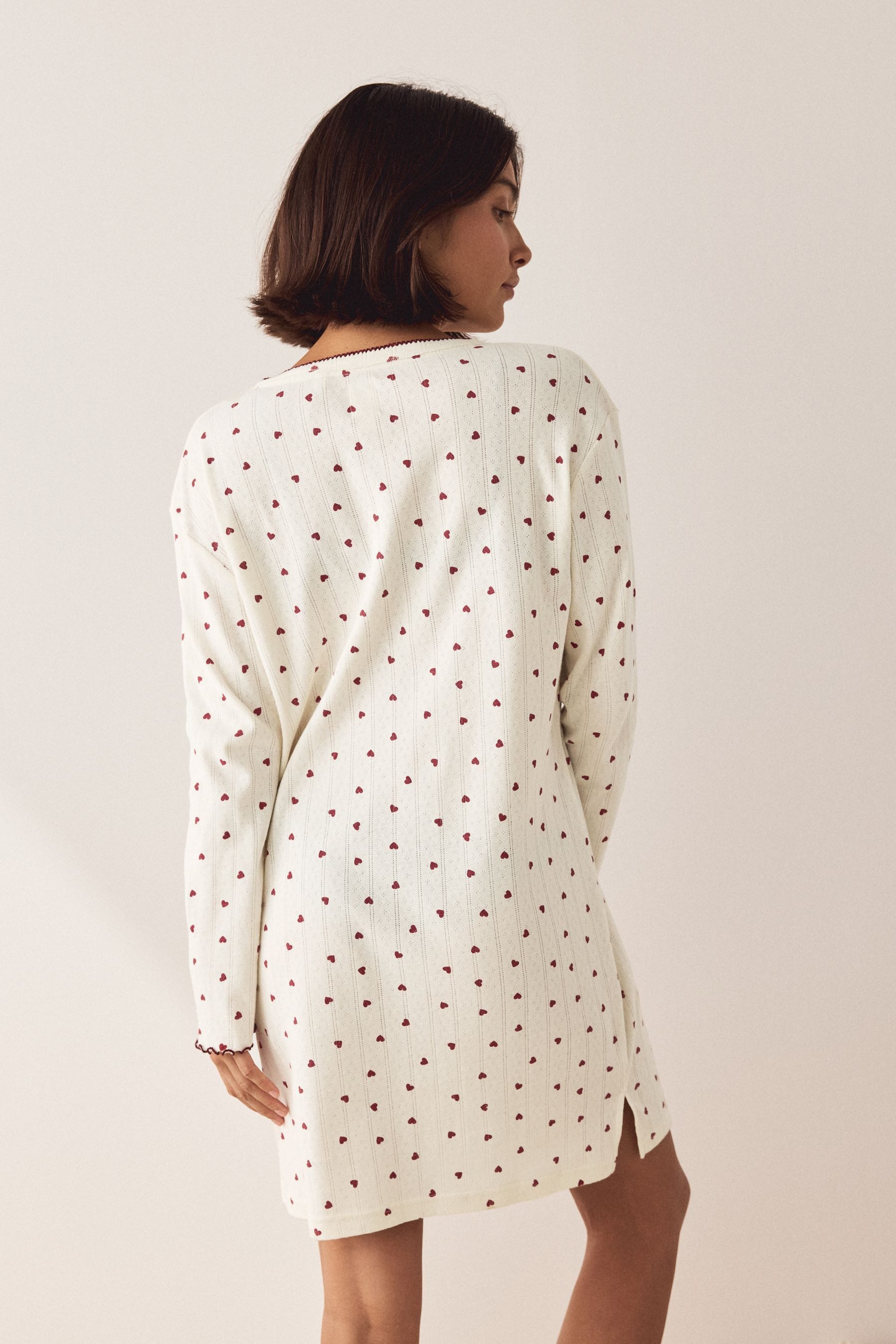 Next Nachthemd Pointelle-Nachthemd mit langen Ärmeln (1-tlg) günstig online kaufen