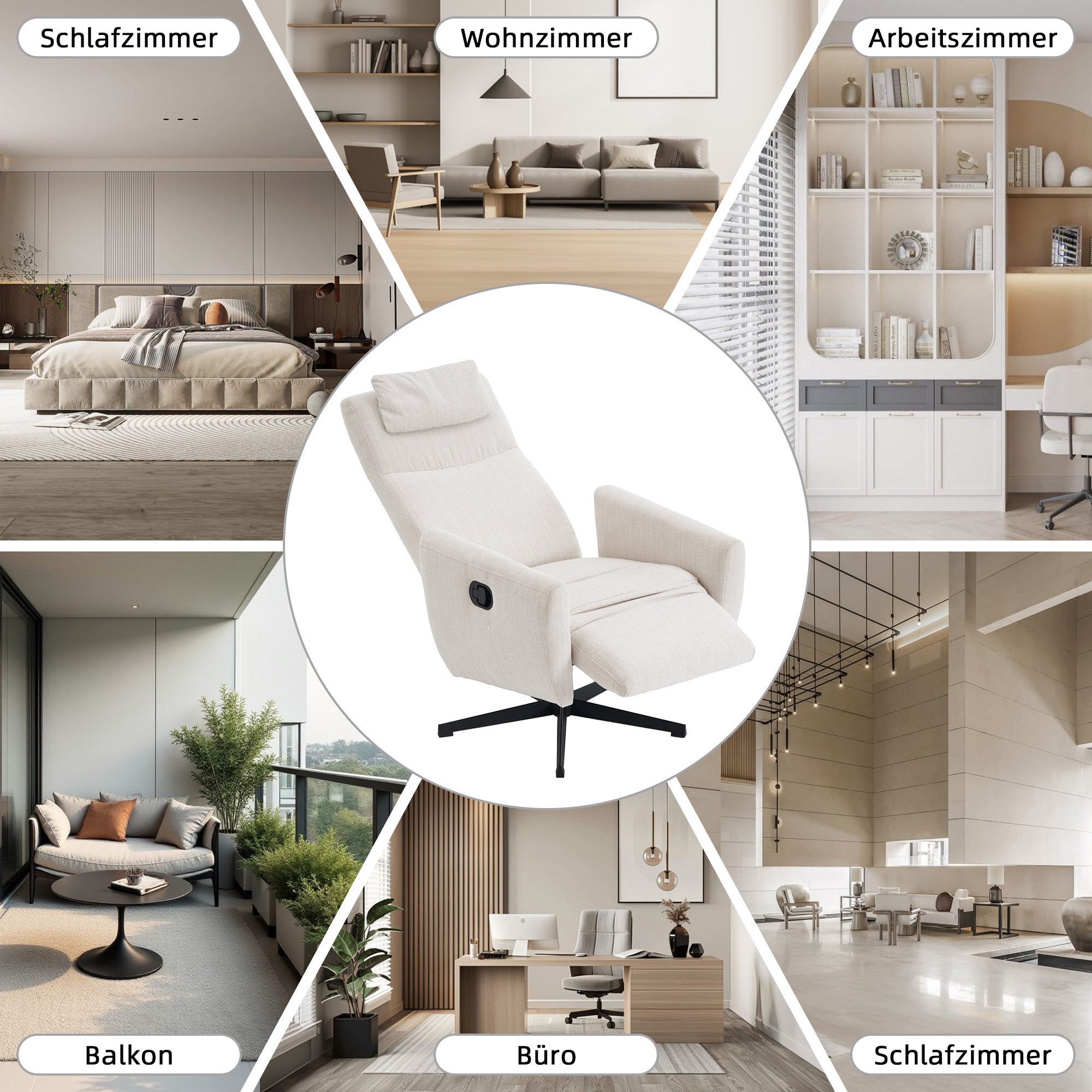 i@home Relaxsessel 360° drehbarer Relaxsessel mit günstig online kaufen