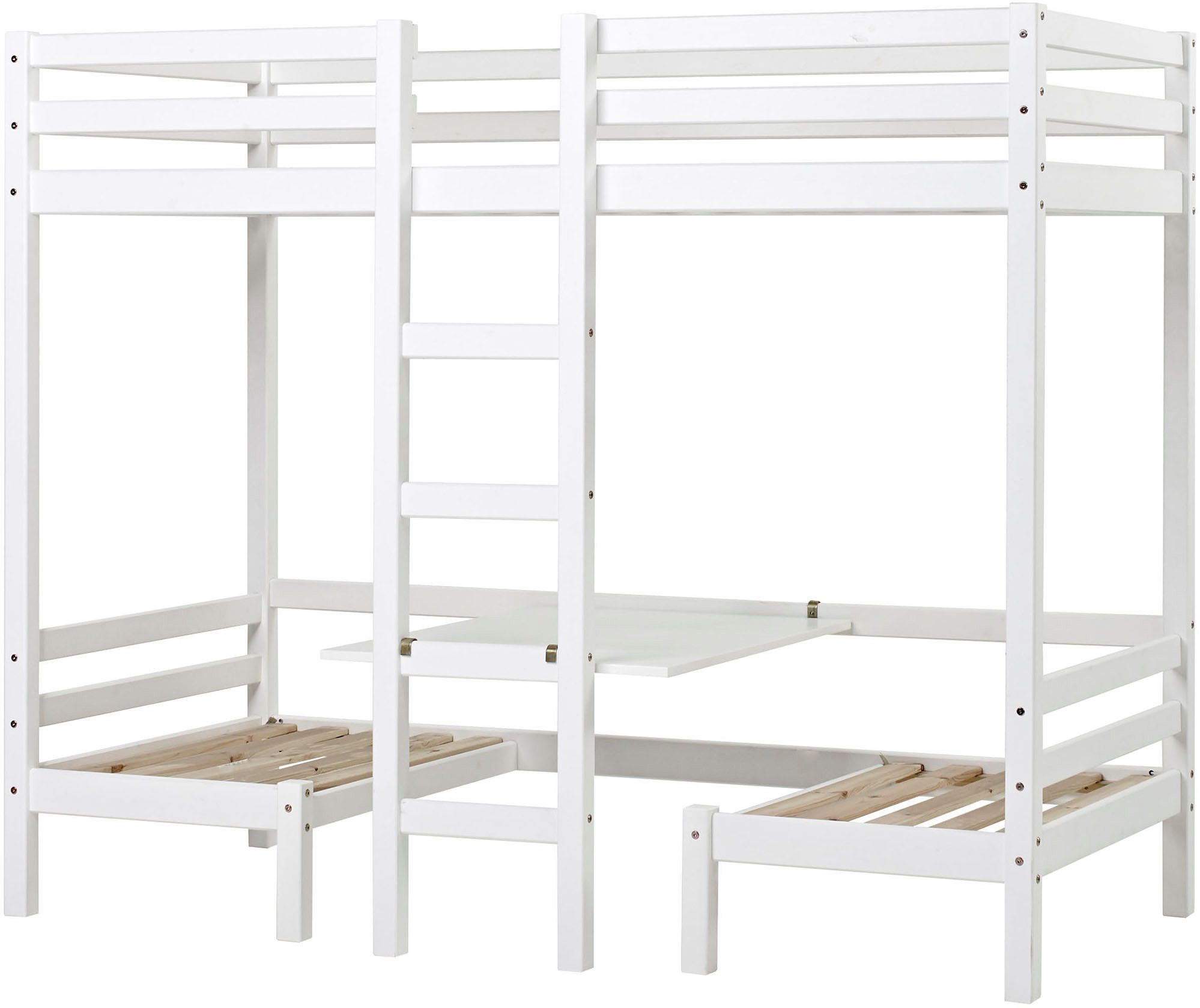 Hoppekids Hochbett ECO Dream, Kinderbett mit Funktion - Praktisch & flexibel Unteres Bett nutzbar als Bett oder Sitzgruppe. 90x200
