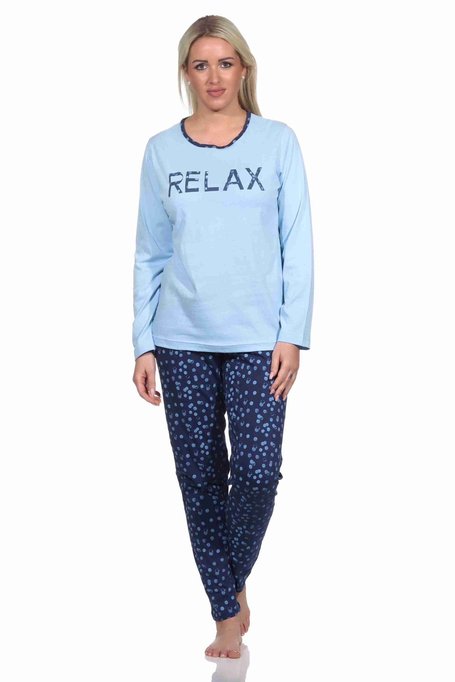 Normann Damen Pyjama-Set Lang Mit Floralem Muster – Weicher Schlafanzug Aus Baumwolle/Polyester