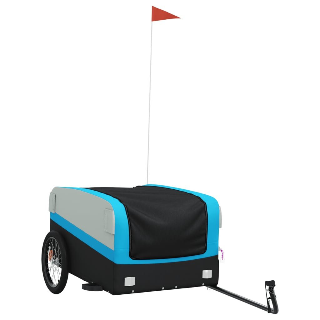 vidaXL Fahrradkinderanhänger blau Fahrradanhänger Schwarz und Blau 45 kg Eisen