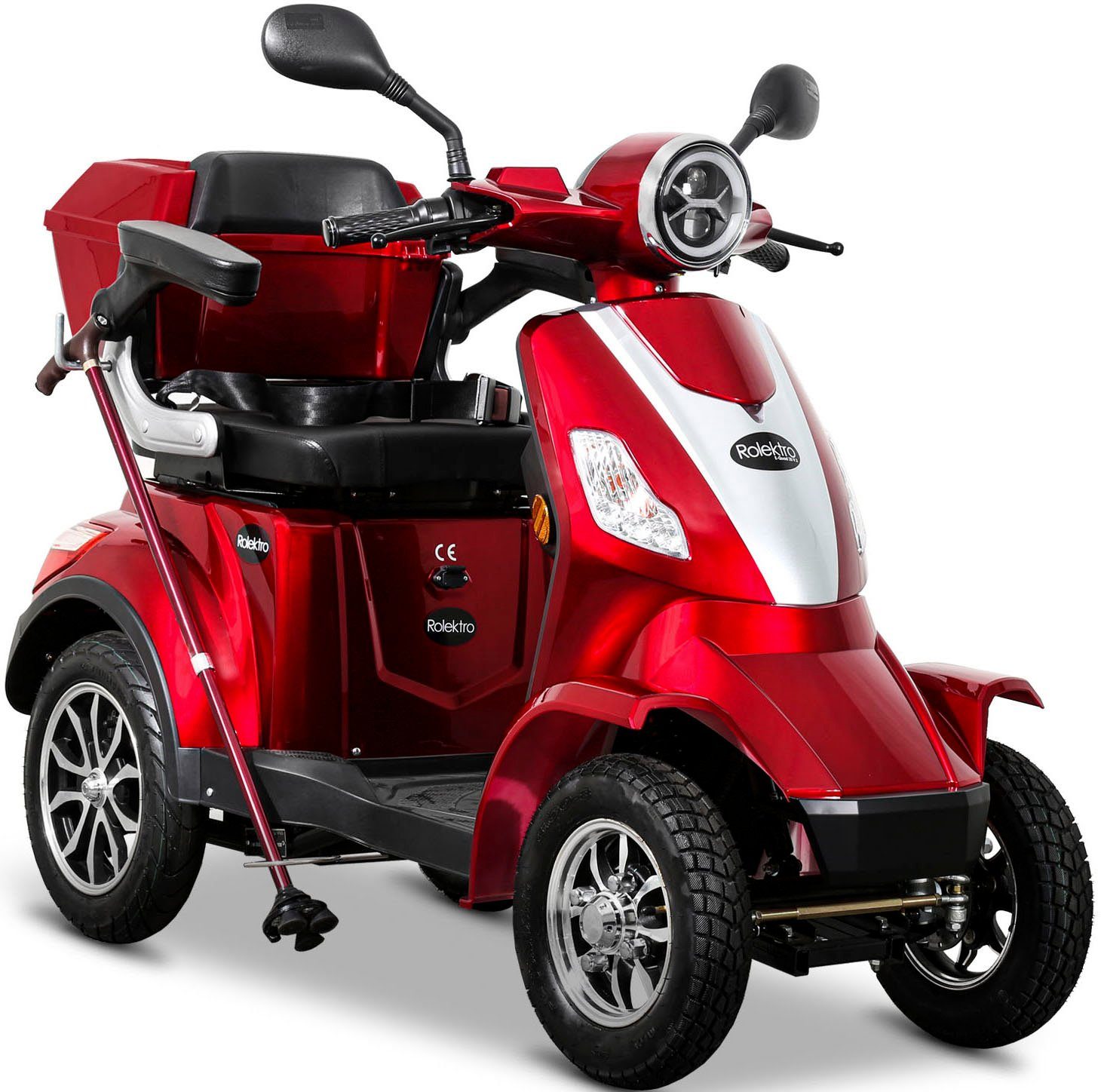Rolektro Elektromobil Rolektro E-Quad 25 V.2, Blei-Gel-Akku, 1000 W, 25 km/h, (mit Topcase) Rot
