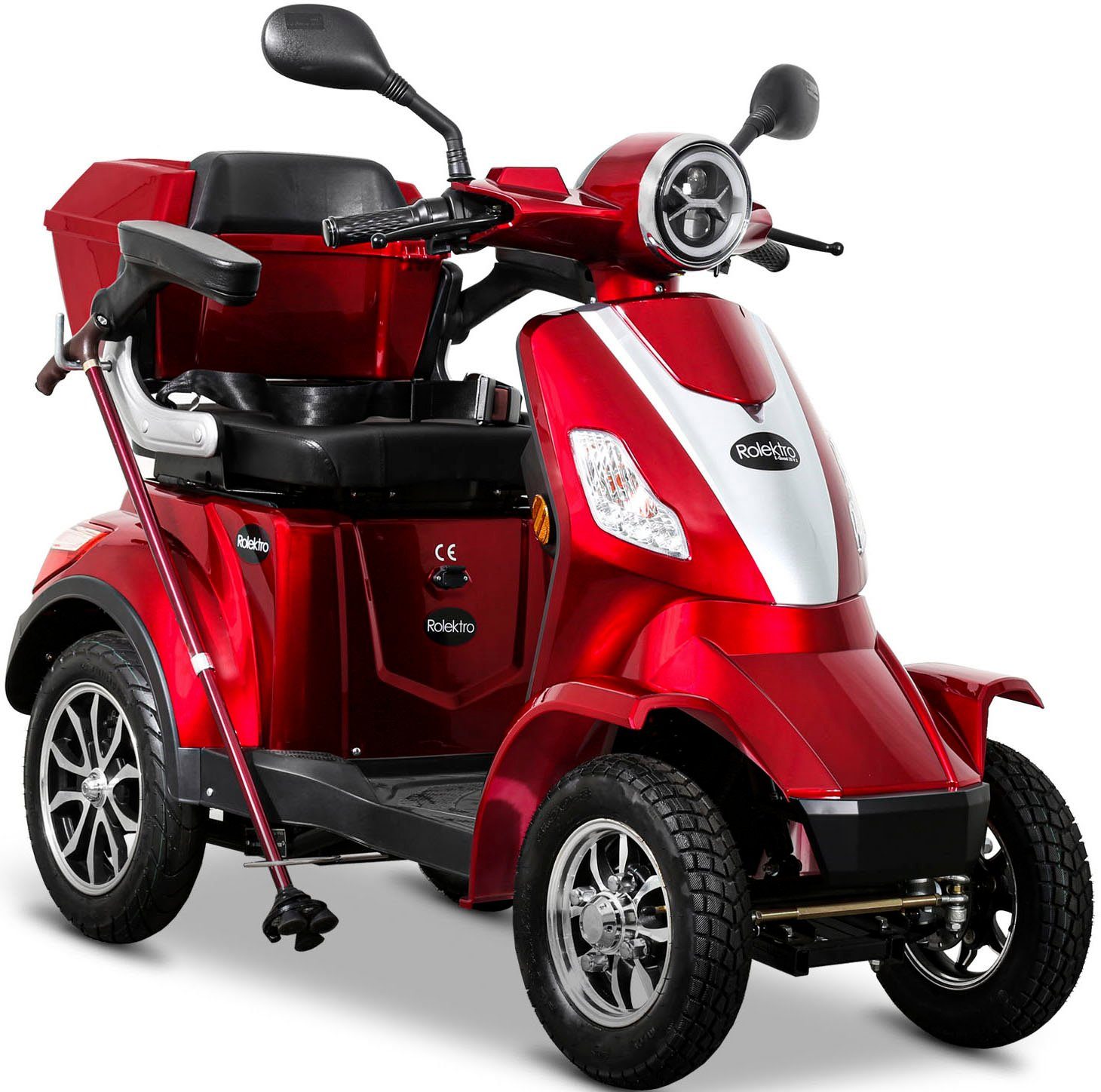 Rolektro Elektromobil Rolektro E-Quad Topcase) 25 25 km/h, Rot V.2, (mit W, Blei-Gel-Akku, 1000