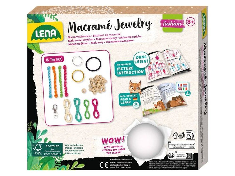 SIMM Spielwaren Kreativset Set zur Herstellung von Makramee Schmuck