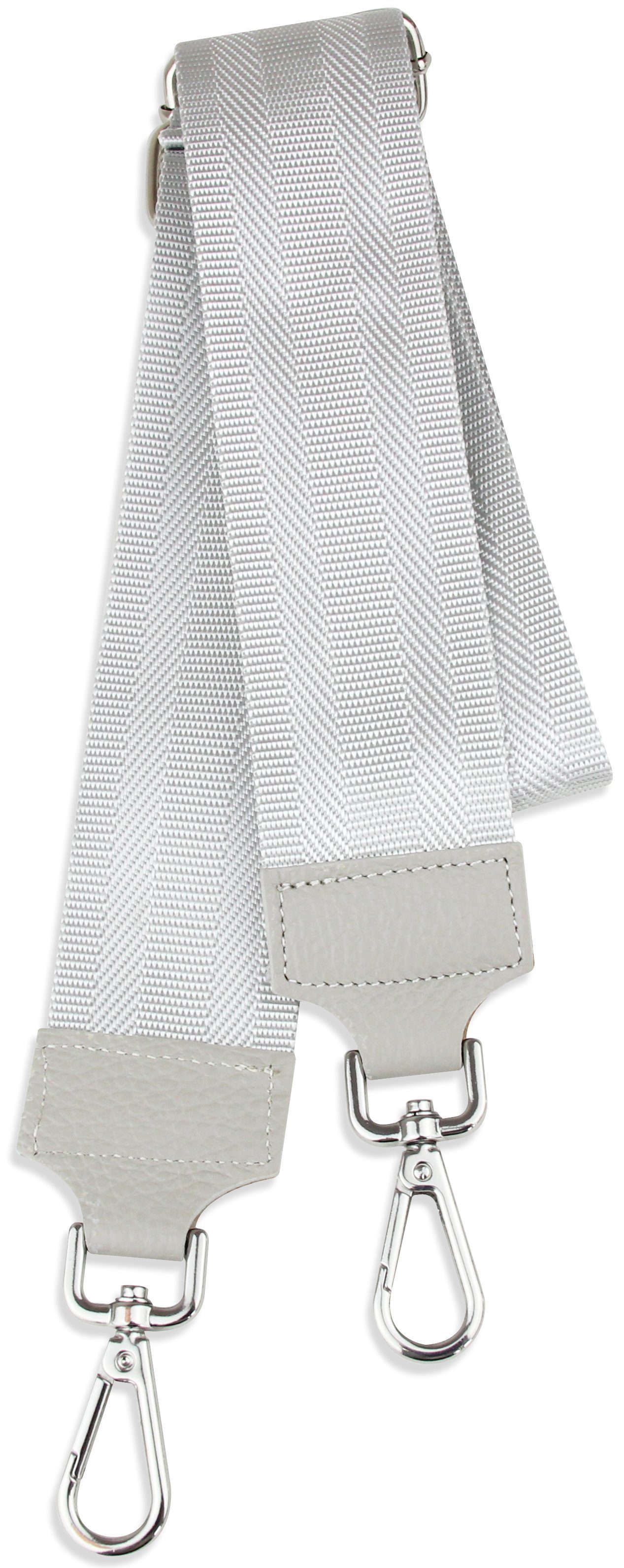 IN breiter Grau Gurt, ITALY, verstellbarer Schulterriemen für 5cm MADE Schultergurt Muster: Einfarbig Frentree Taschen,