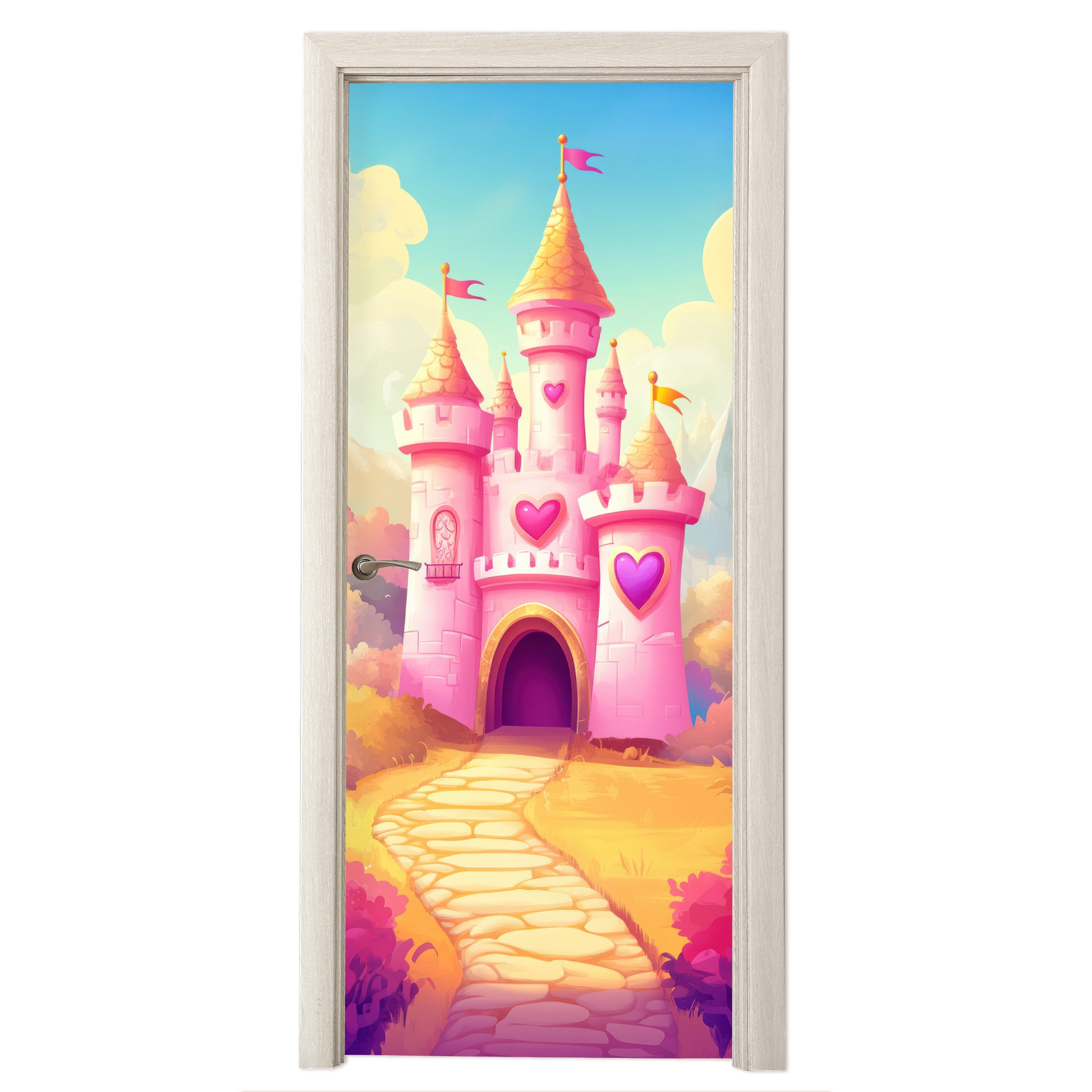MuchoWow Türtapete Schloss - Rosa - günstig online kaufen