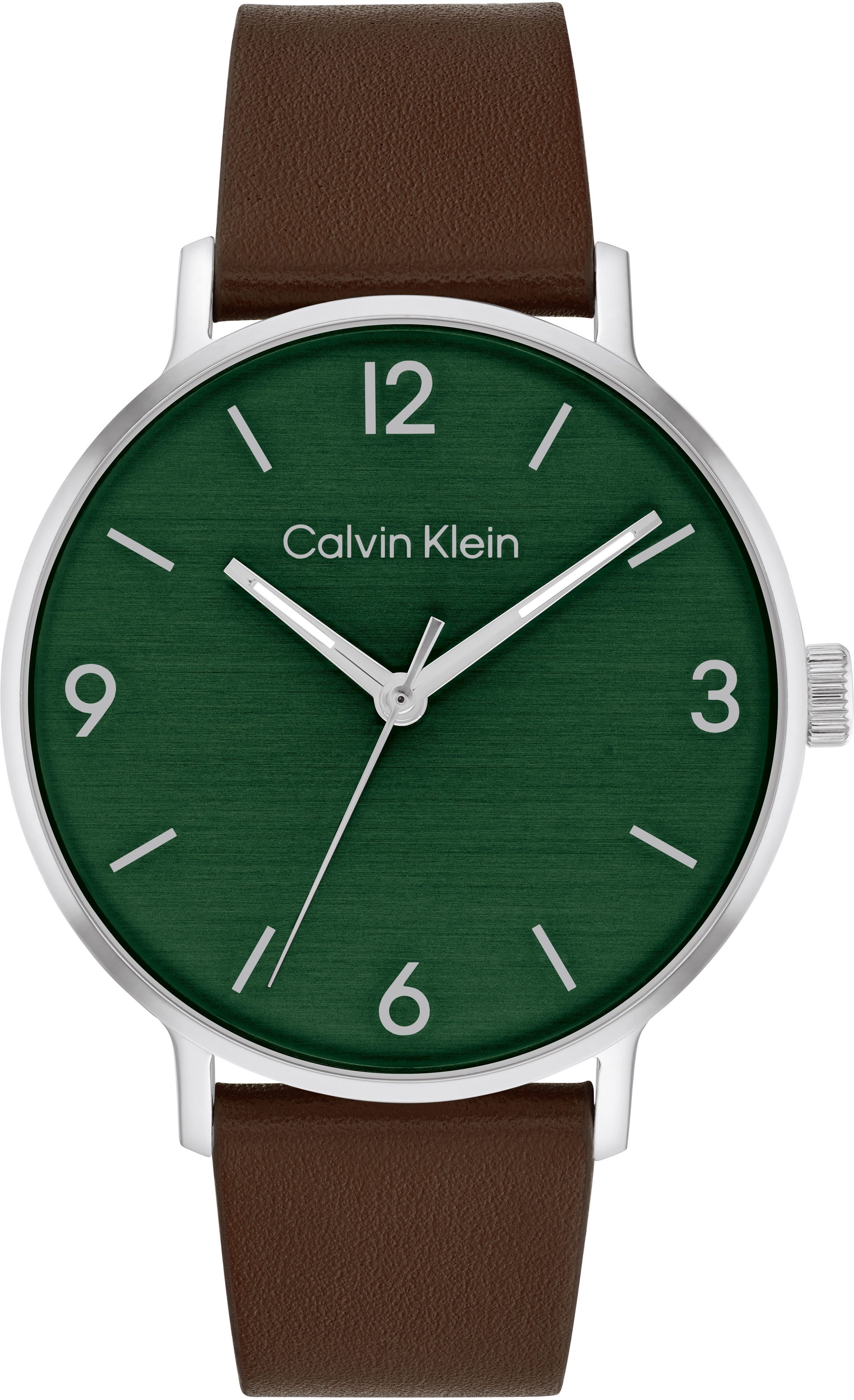 Calvin Klein Quarzuhr MODERN 25200435, Armbanduhr, Herrenuhr, Lederarmband, Mineralglas, analog