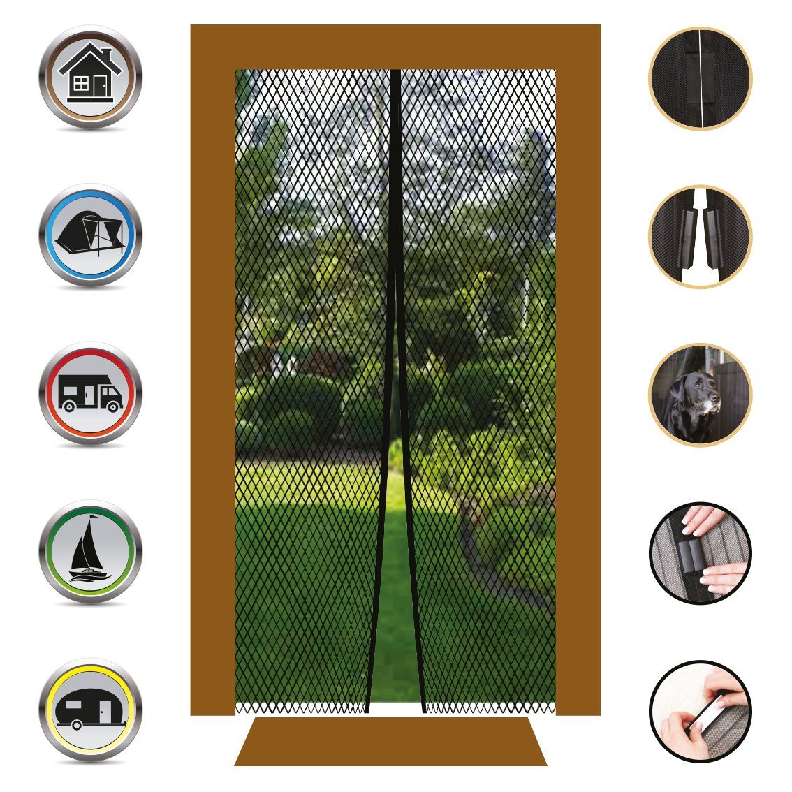 Pro Home Insektenschutz-Vorhang »Premium«, (1-St), Türvorhang Fliegengitter  100x210cm inkl. Befestigungsmaterial für das Moskitonetz Insektennetz  Fliegennetz