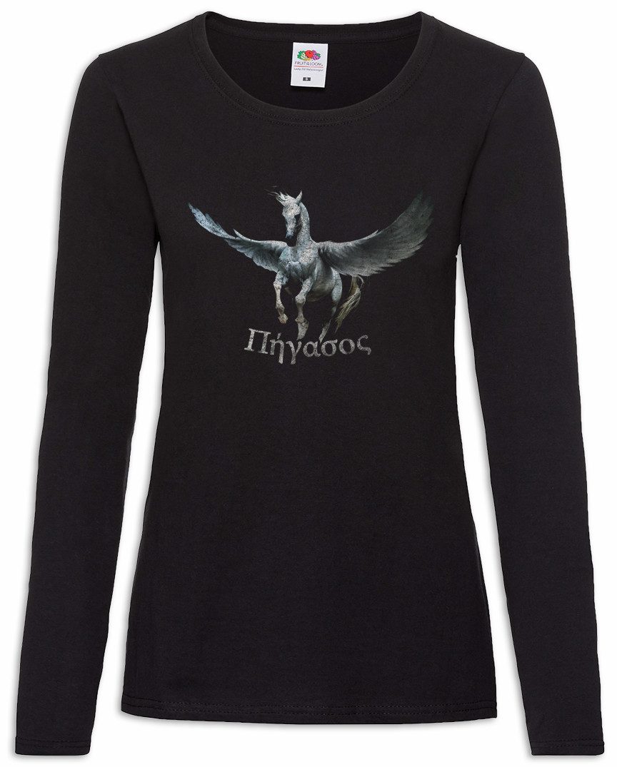Langarmshirt Pegasus I Damen Langarmshirt Flying Pegasi Pferd Horse Greek Theseus