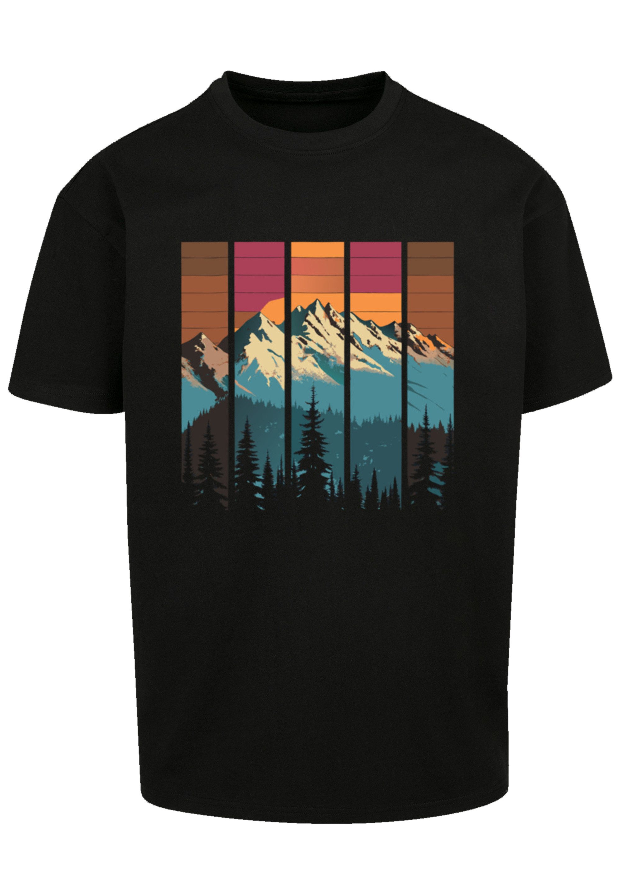 F4NT4STIC T-Shirt Berg Sonnenuntergang Retro Premium günstig online kaufen