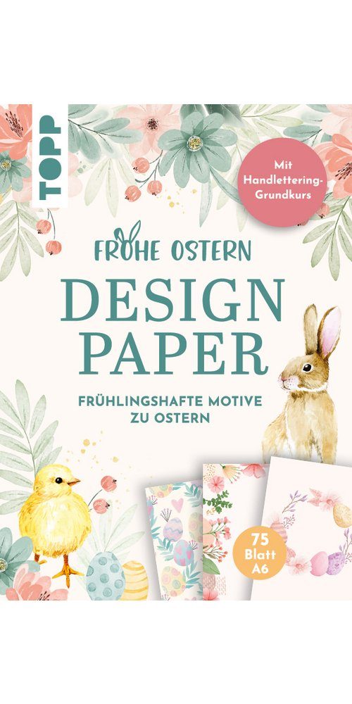 Topp Motivpapier Handlettering Design Paper Block Frohe Ostern, DIN A6 | Papier