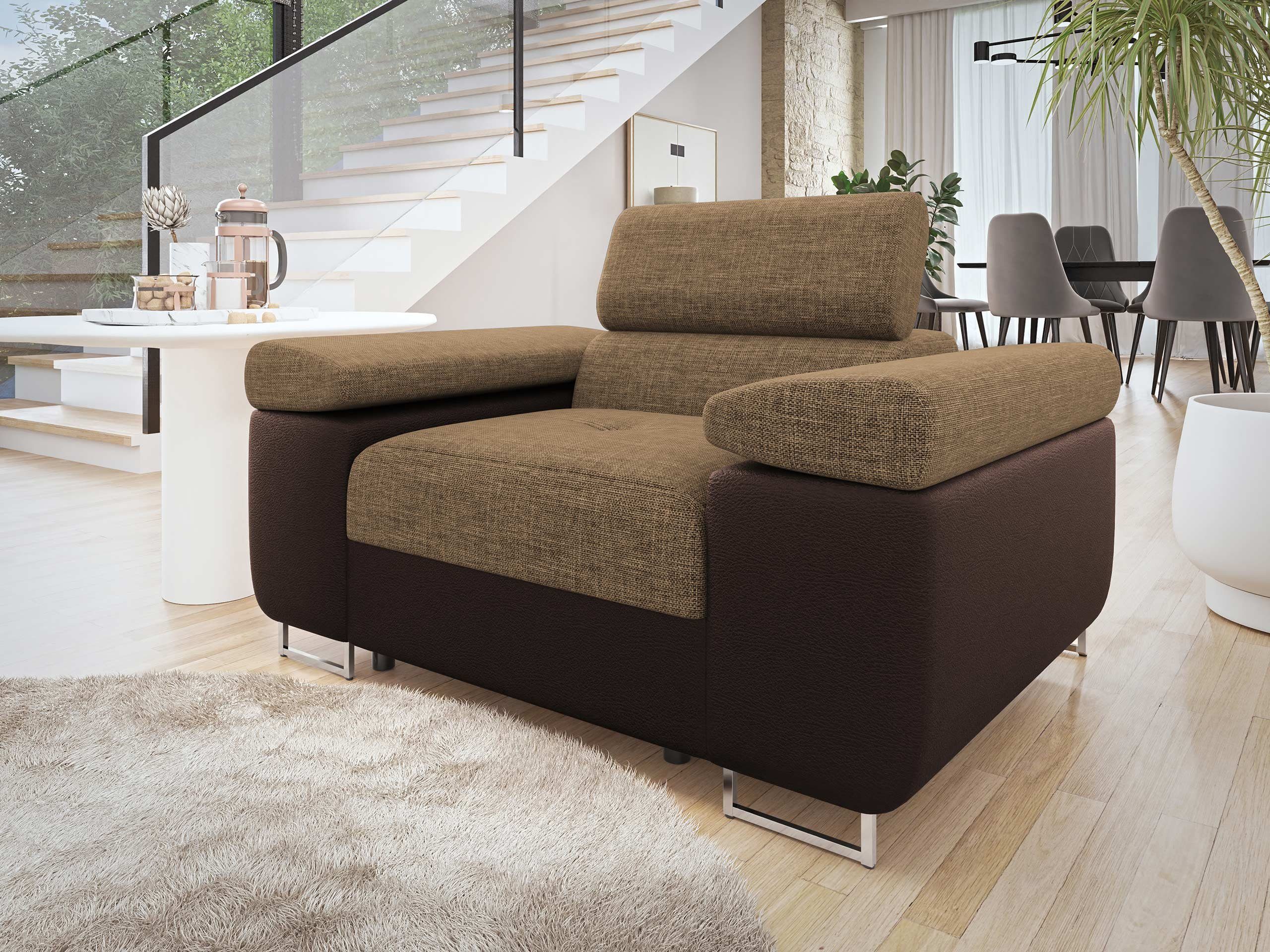 MIRJAN24 Sessel Torezio, Einstellbare Kopfstützen, 134x102x70-90 cm günstig online kaufen