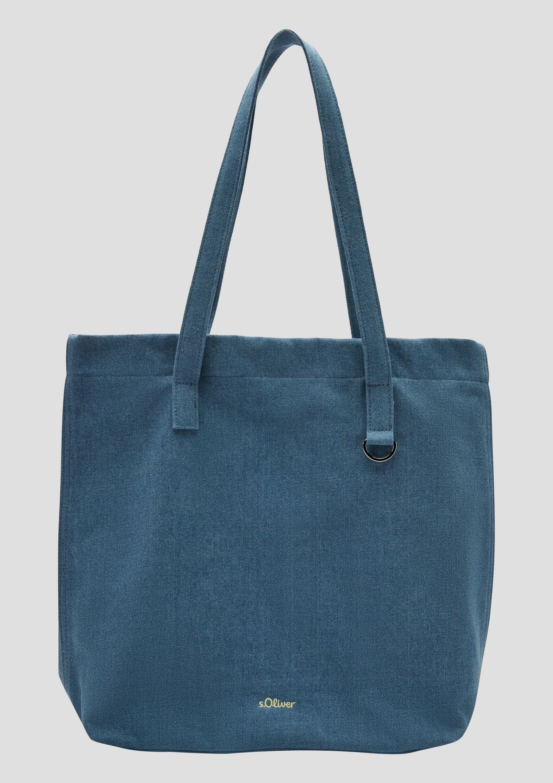s.Oliver Schultertasche Tasche, Tote-Bag aus Denim mit Ring-Detail
