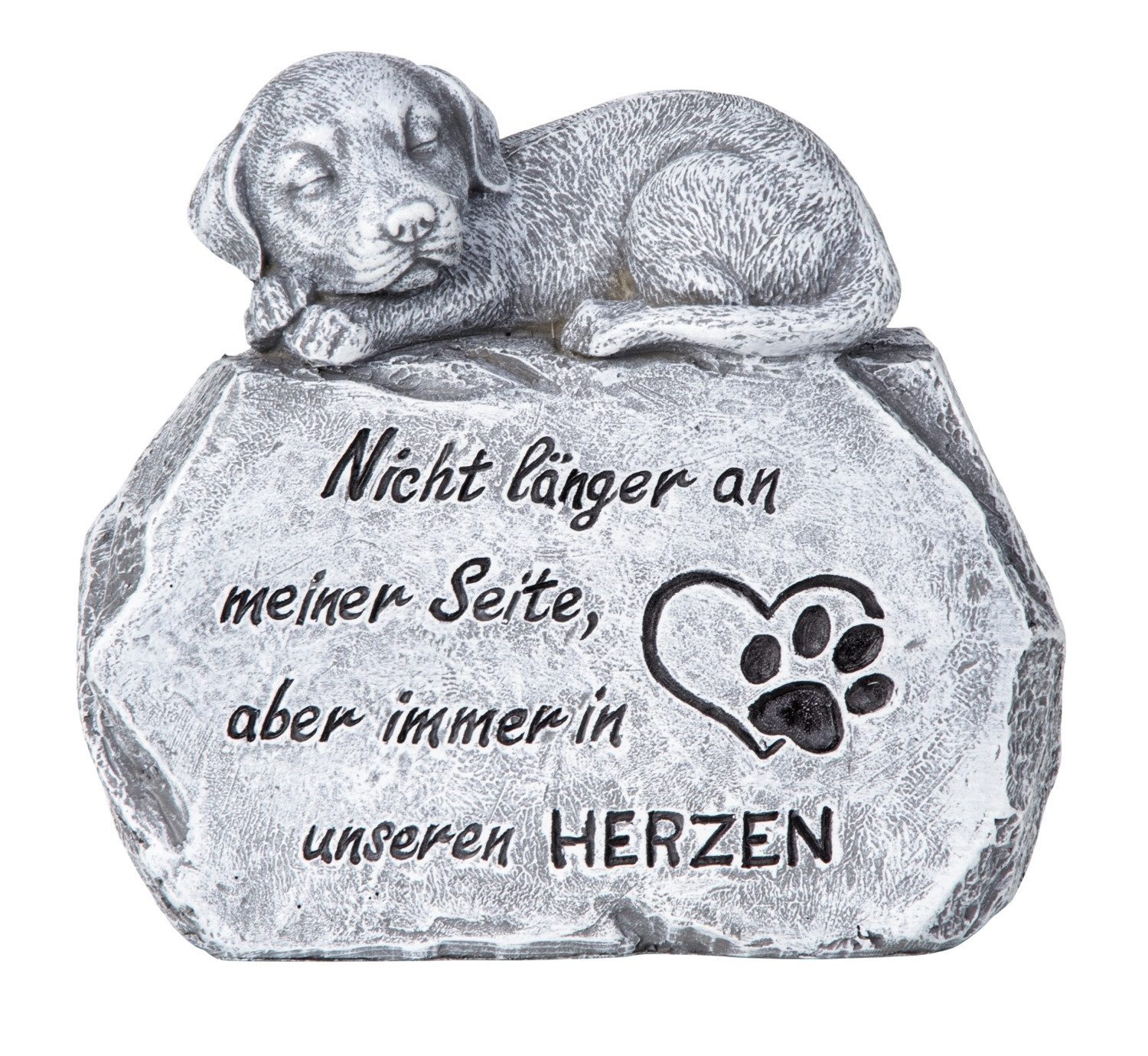 Mel-O-Design Gartenfigur Grabschmuck Gedenkfigur für Hunde, liebevolles Andenken für Hundefreunde