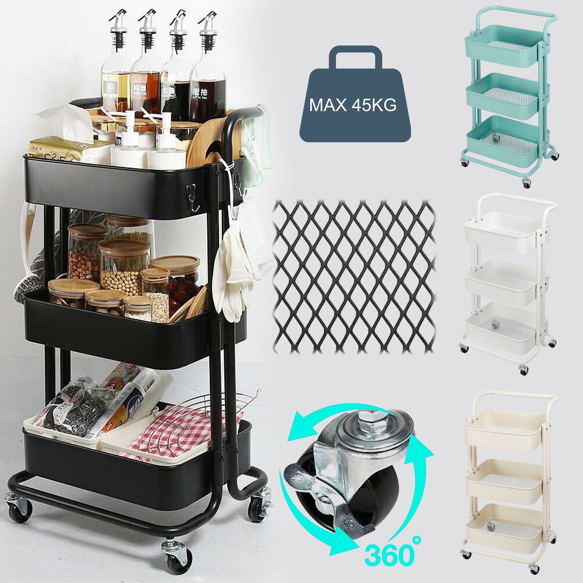 Küchenwagen Servierwagen Küchenwagen Küchentrolley Rollwagen Werkstattwagen