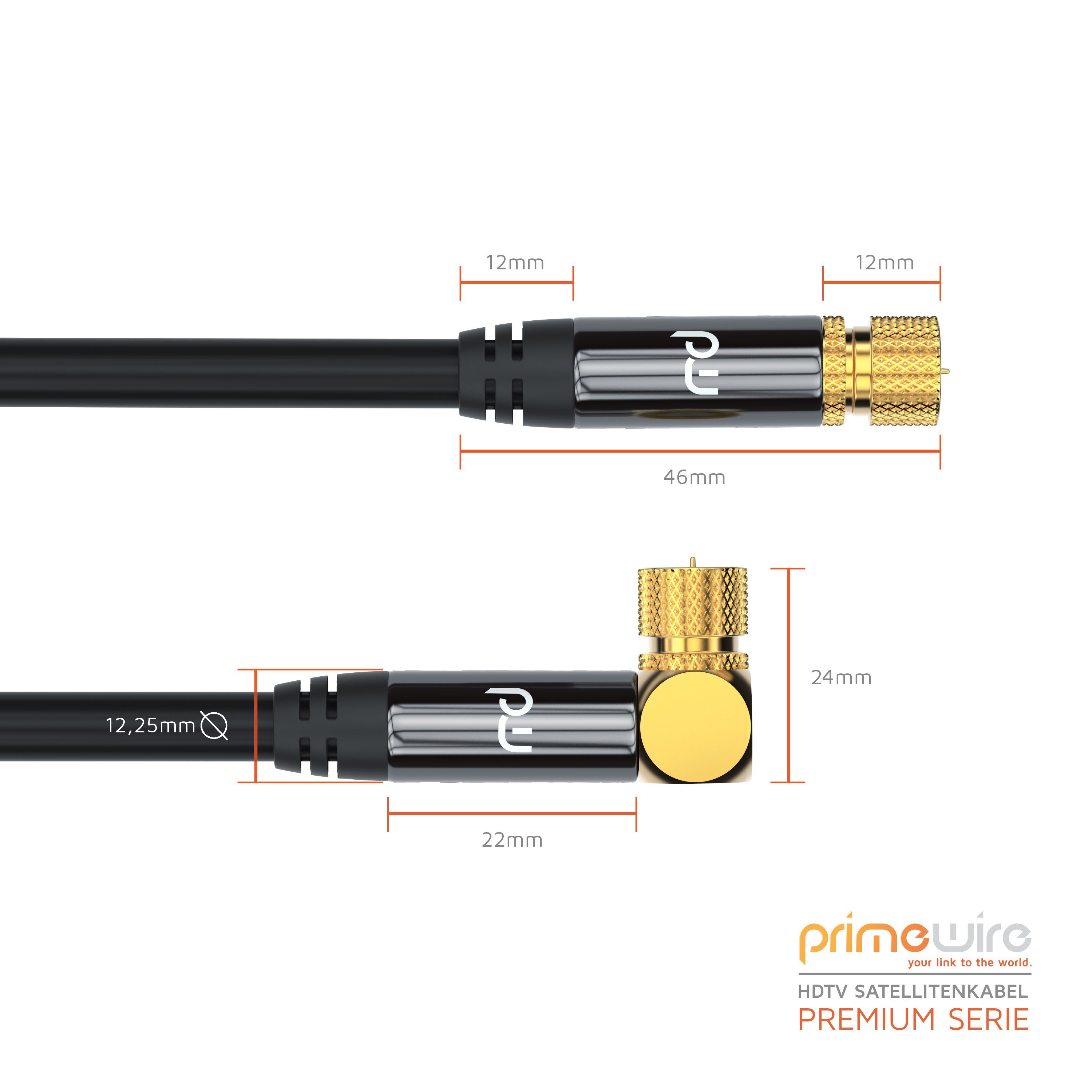 Primewire HDTV SAT Koax Kabel 90° gewinkelt, 4fach Schirmung, 135dB, 75Ohm - 10m SAT-Kabel, Koax, F-Verbinder (1000 cm), Antennenkabel für Sat-Schüssel, Receive – Bild 2 von 4