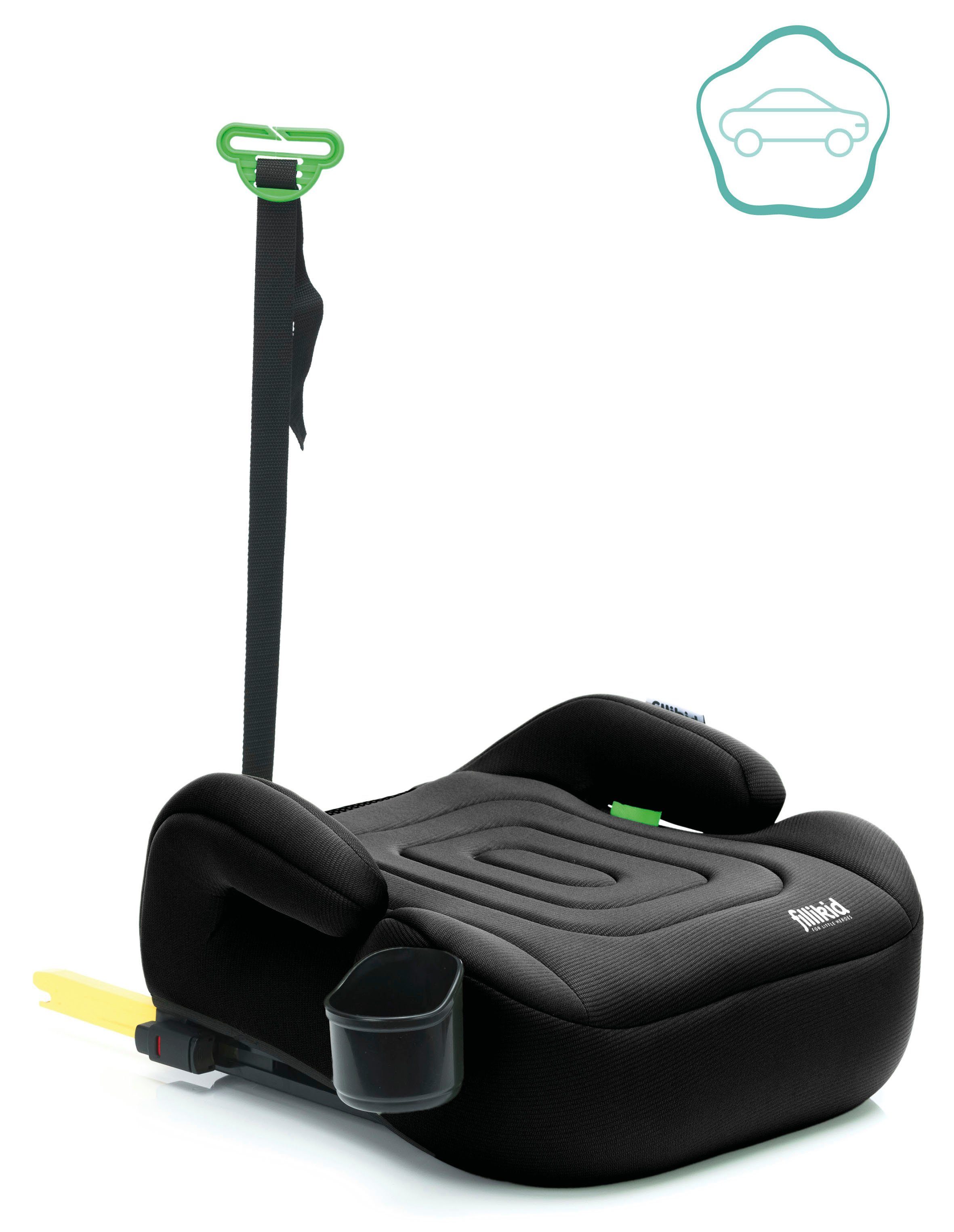 Fillikid Kindersitzerhöhung Flip Deluxe, Auto mit verstellbarem Iso-Fix, ab: ab 6 Jahren, bis: bis 12 Jahre, ab: 125 cm, bis: 150 cm, mit Flaschenhalter