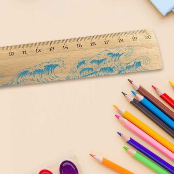GRAVURZEILE Lineal im Wellen Design - zur Einschulung - für Kinder -, Geschenk für die Schule