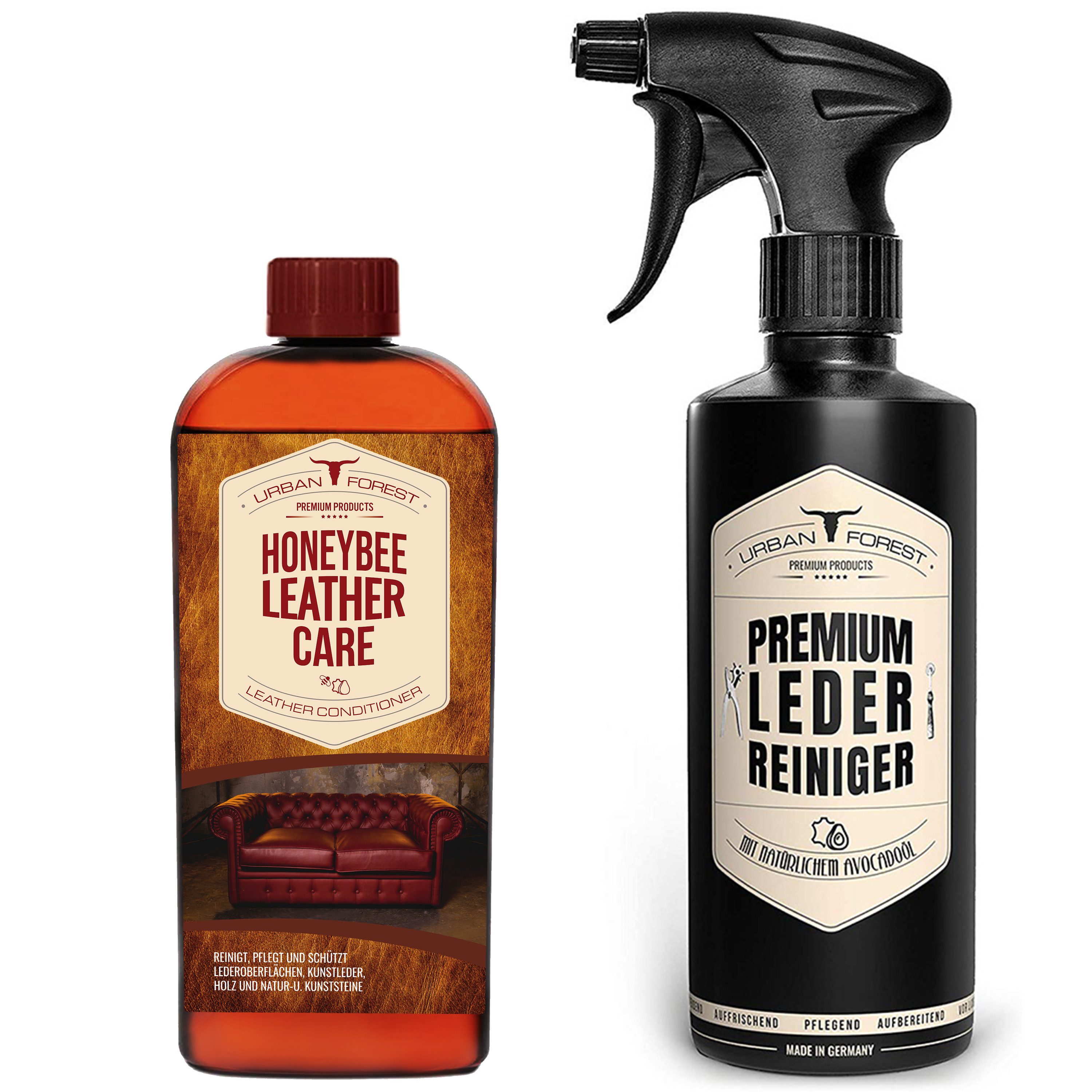 Lederpflege SPARSET mit Lederöl & Leder Reiniger 2 x 500ml Lederpflegeset