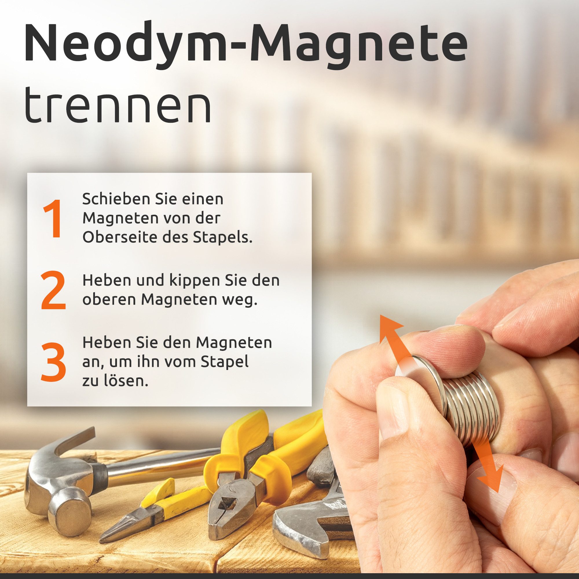 ECENCE Magnet 20x Neodym Magnete rund 15x2mm - - Extrem Stark (20-St)