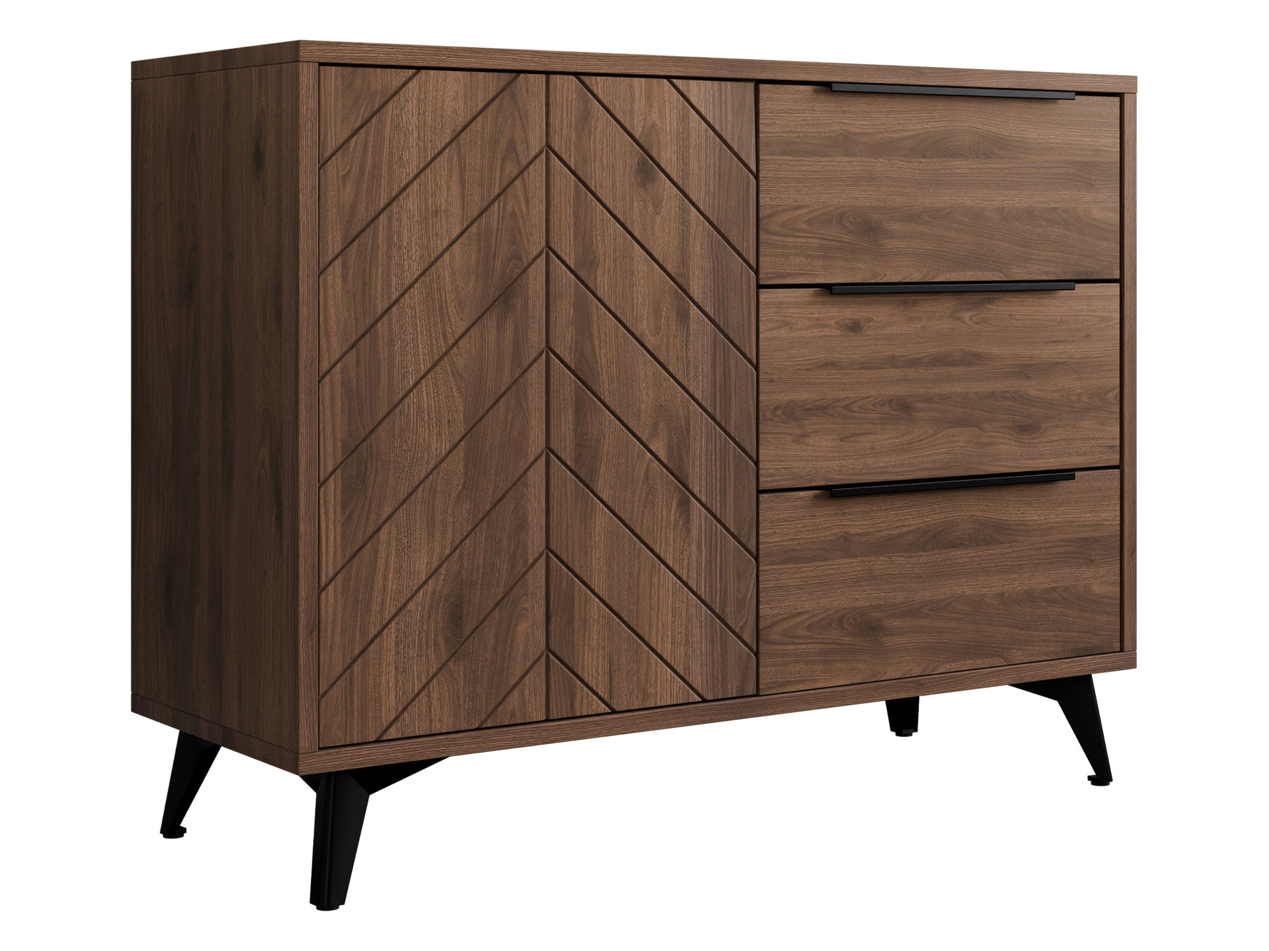 MIRJAN24 Kommode Xylix Bis 100 1D3SZ (mit Drehtür und drei Schubladen), 104x40x80 cm