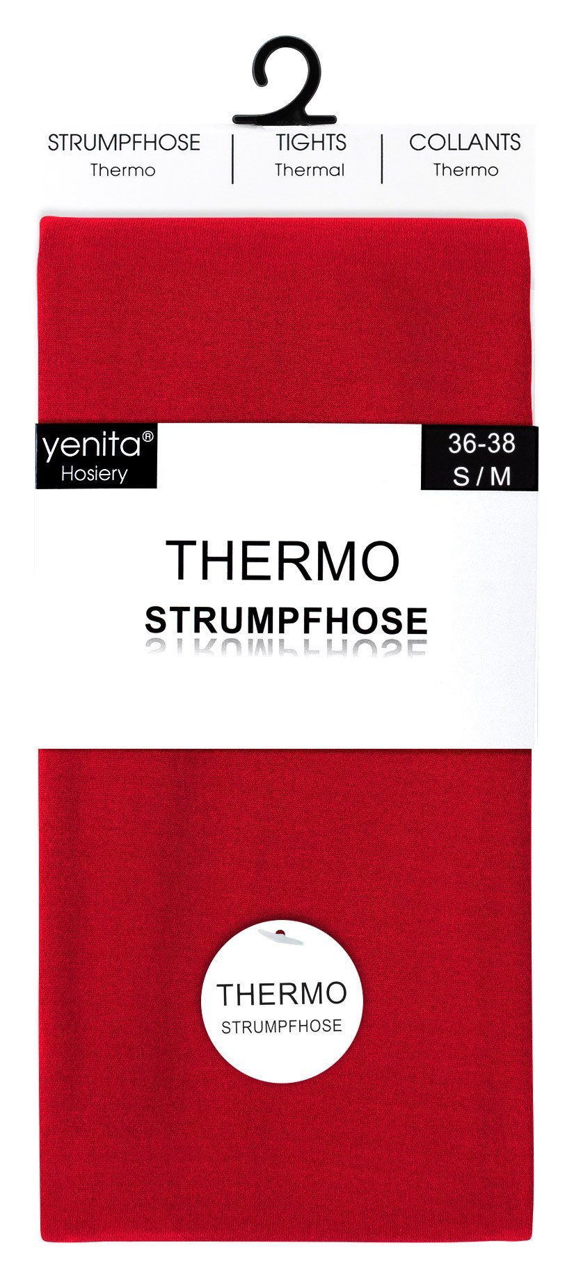 (2 St) Innenfleece mit rot Yenita® Thermostrumpfhose wärmenden