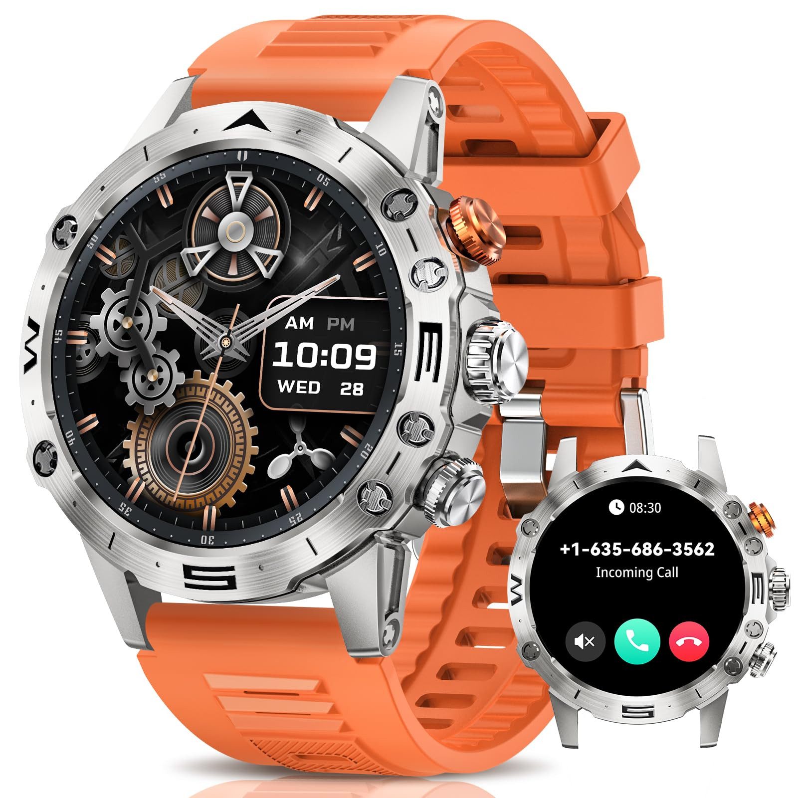 ANYSUN Smartwatch Herren mit Telefonfunktion,Fitness Tracker Uhr Smartwatch (1,53 Zoll) Geschenke für Männer, Weihnachtsgeschenke, Pulsuhr Schlafmonitor Schrittzähler, für Android iOS/IP68 Wasserdicht