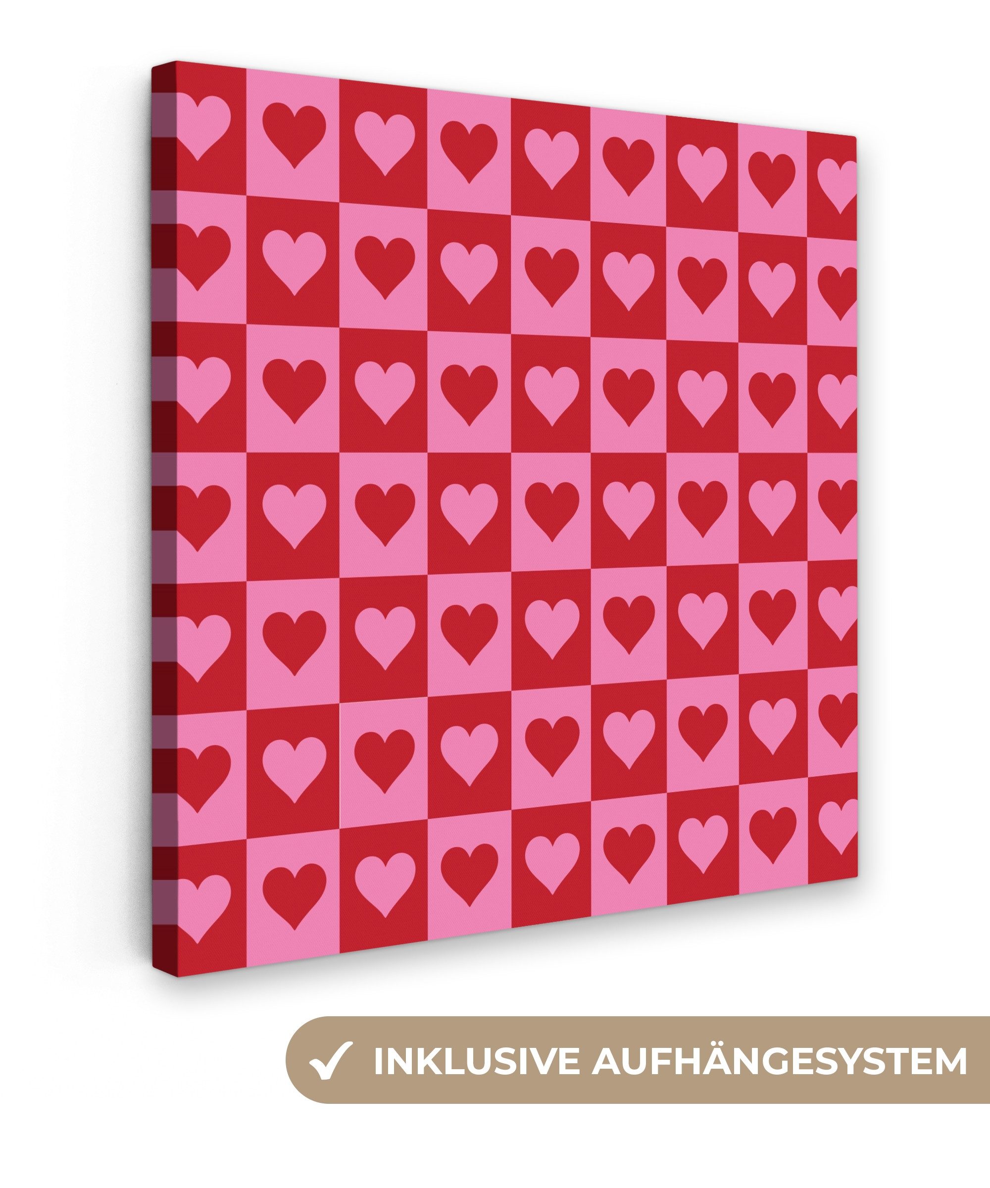 OneMillionCanvasses® Leinwandbild Rot - Rosa - günstig online kaufen