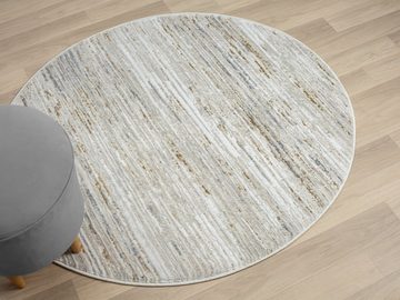 Teppich Teppich PASSIONE rund Creme-Multi 120 x 120 cm, LebensWohnArt, Höhe: 1 mm