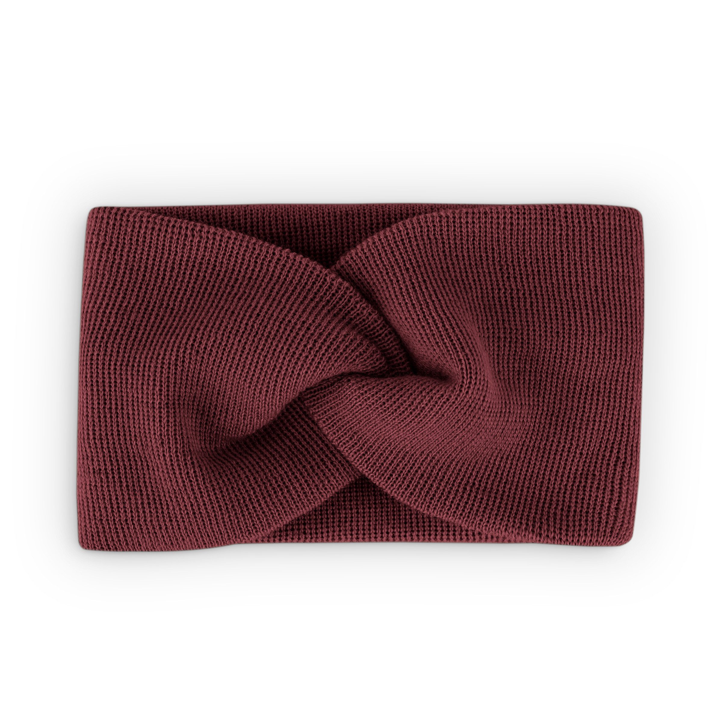 Ehrenkind Stirnband für Kinder aus 100 % Merino Schurwolle (Bordeaux, atmungsaktiv & mitwachsend) Made in Germany, Knotenstirnband