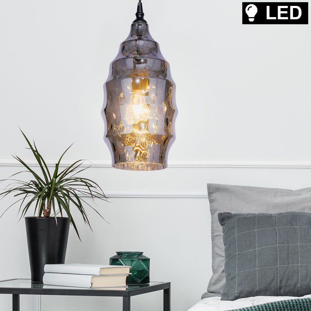 Filament Hänge Zimmer Leuchtmittel Leuchte inklusive, Vintage Wohn Pendel Warmweiß, etc-shop Decken Pendelleuchte, Glas