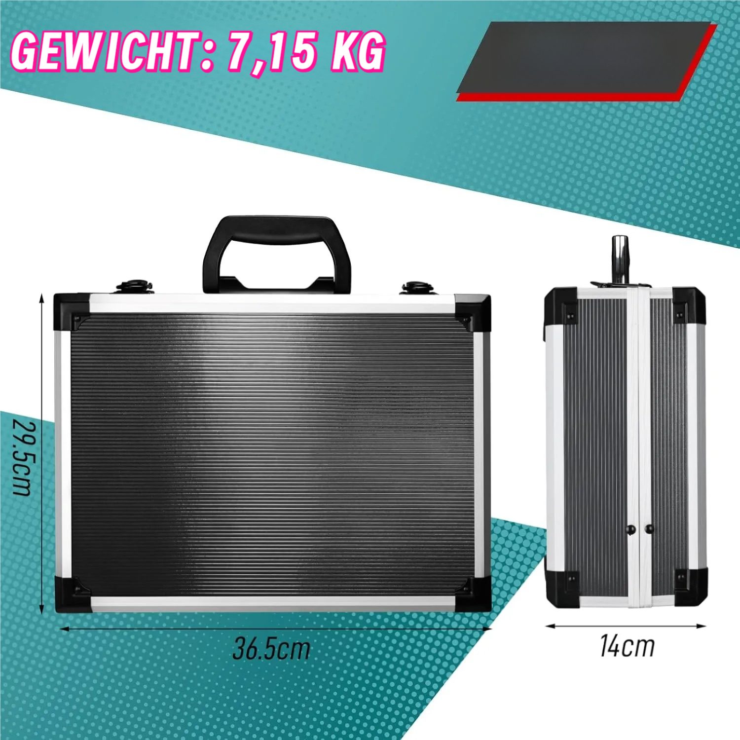 TLGREEN Werkzeugkoffer aus Aluminium,122-tlg Werkzeug Set Werkzeugkasten (Haushalts-Werkzeugkasten mit Ratsche, Steckschlüsseln), Schraubendrehern, Zangen und Hammer